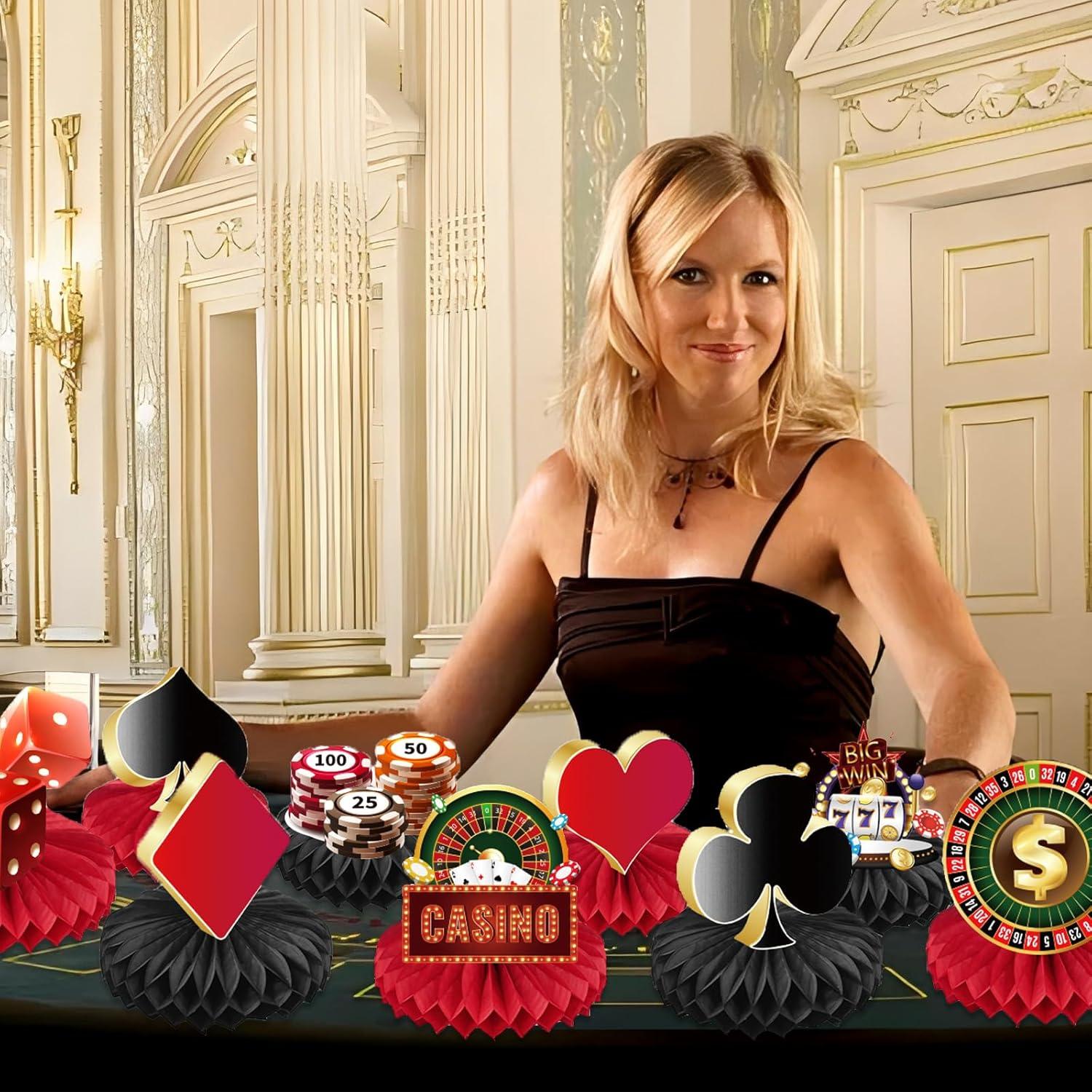 9 Piezas Decoraciones de Fiesta Casino Koeilay Centros Mesa