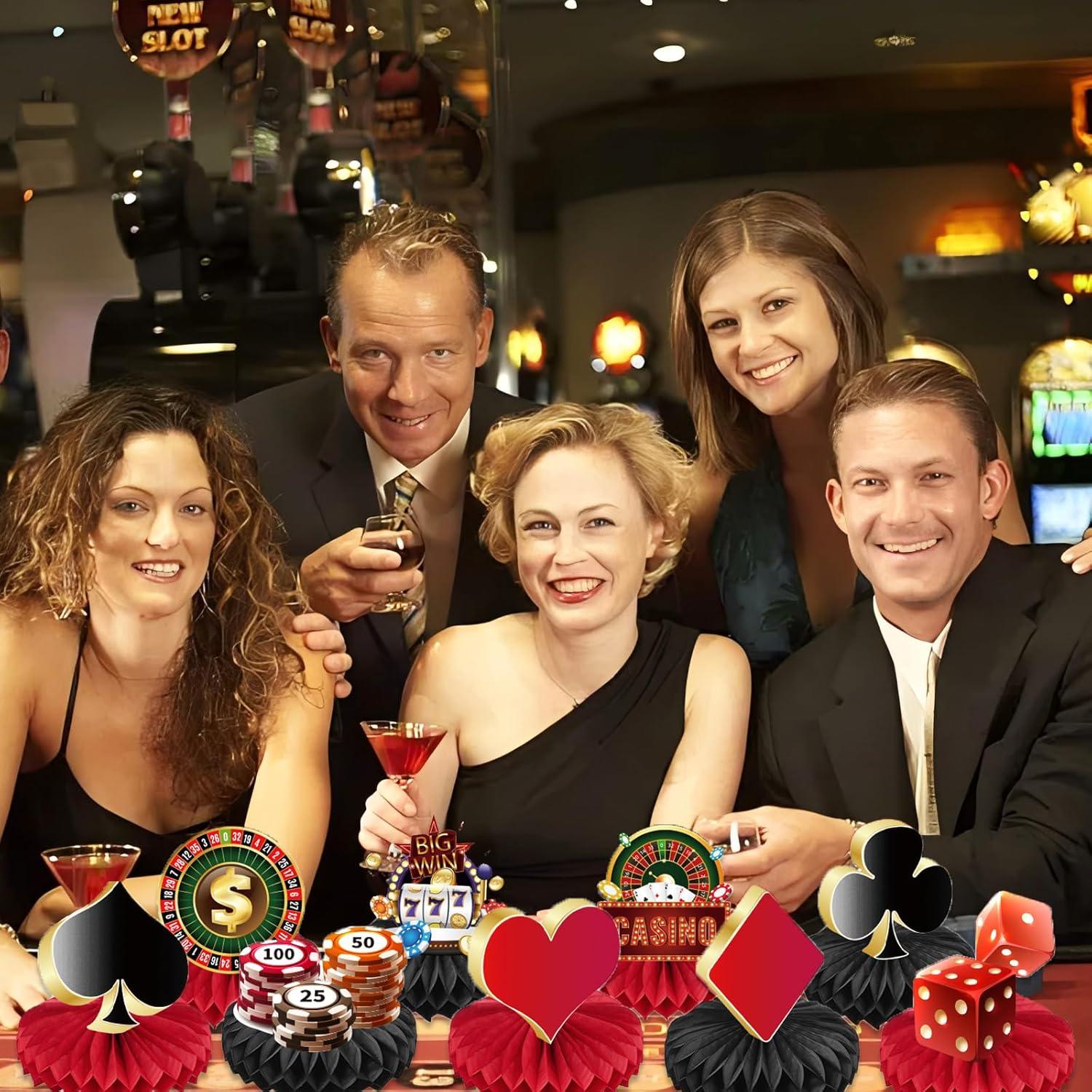 9 Piezas Decoraciones de Fiesta Casino Koeilay Centros Mesa