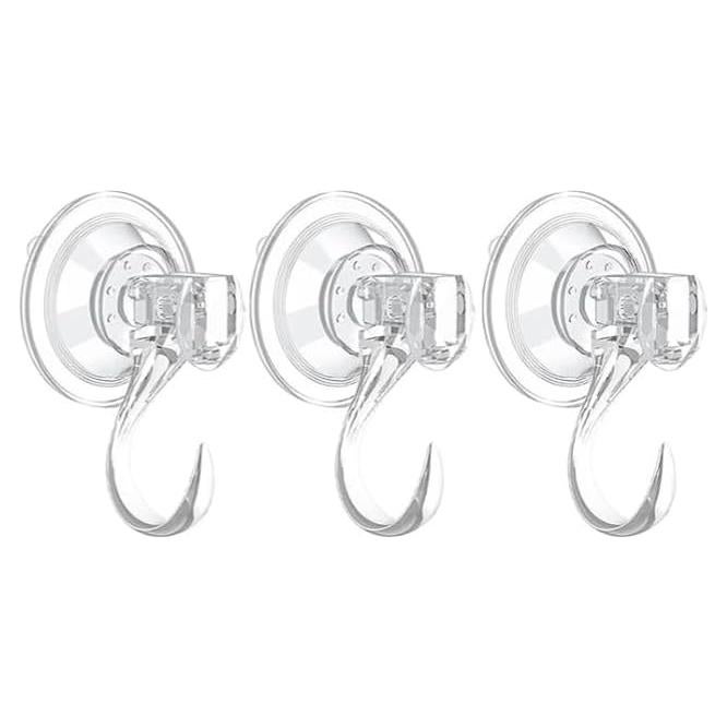 Ganchos de Ventosa Transparente MrAthlet - Paquete de 3, 6.8 kg