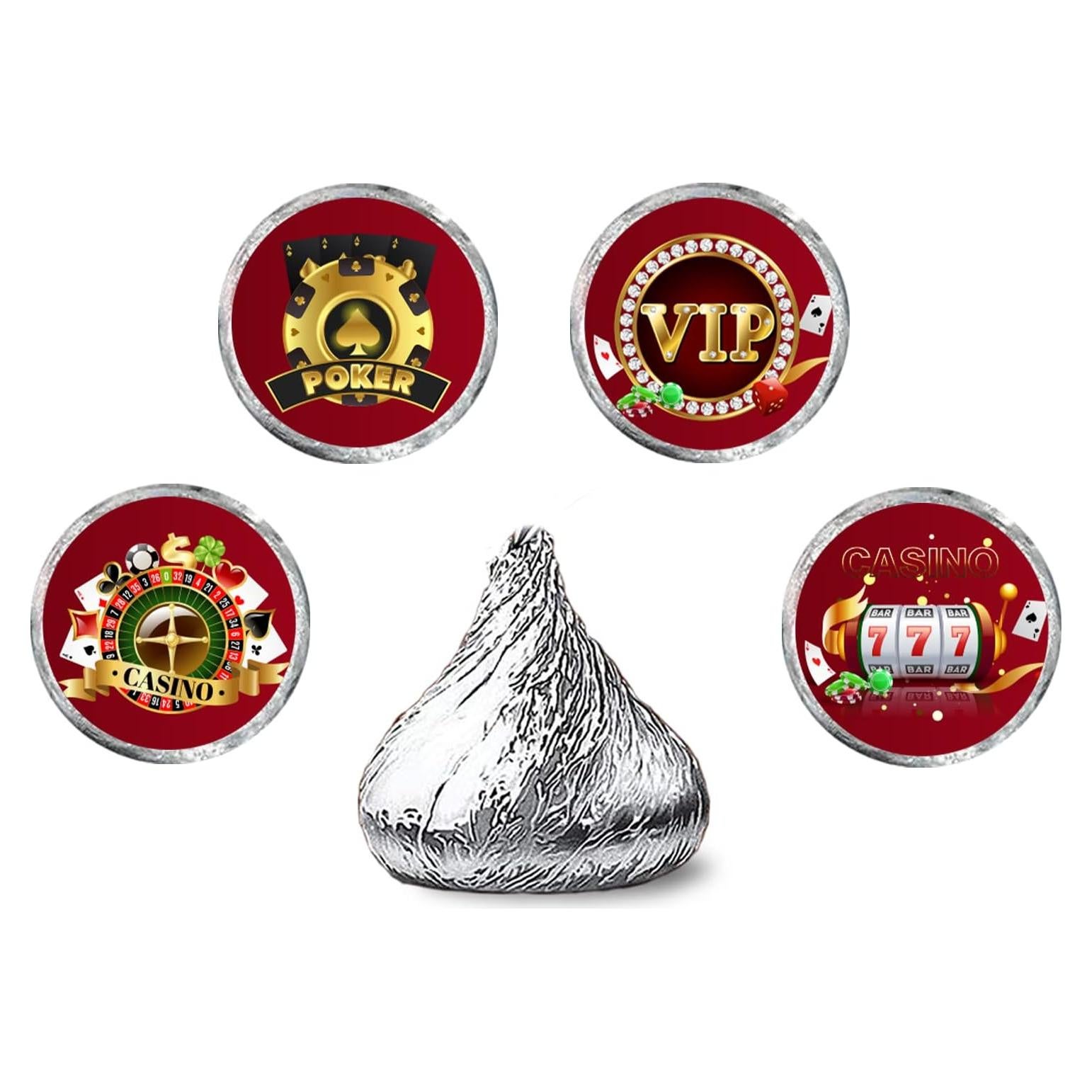 Etiquetas de Caramelo Redondas Casino PHOHUI 160 Piezas