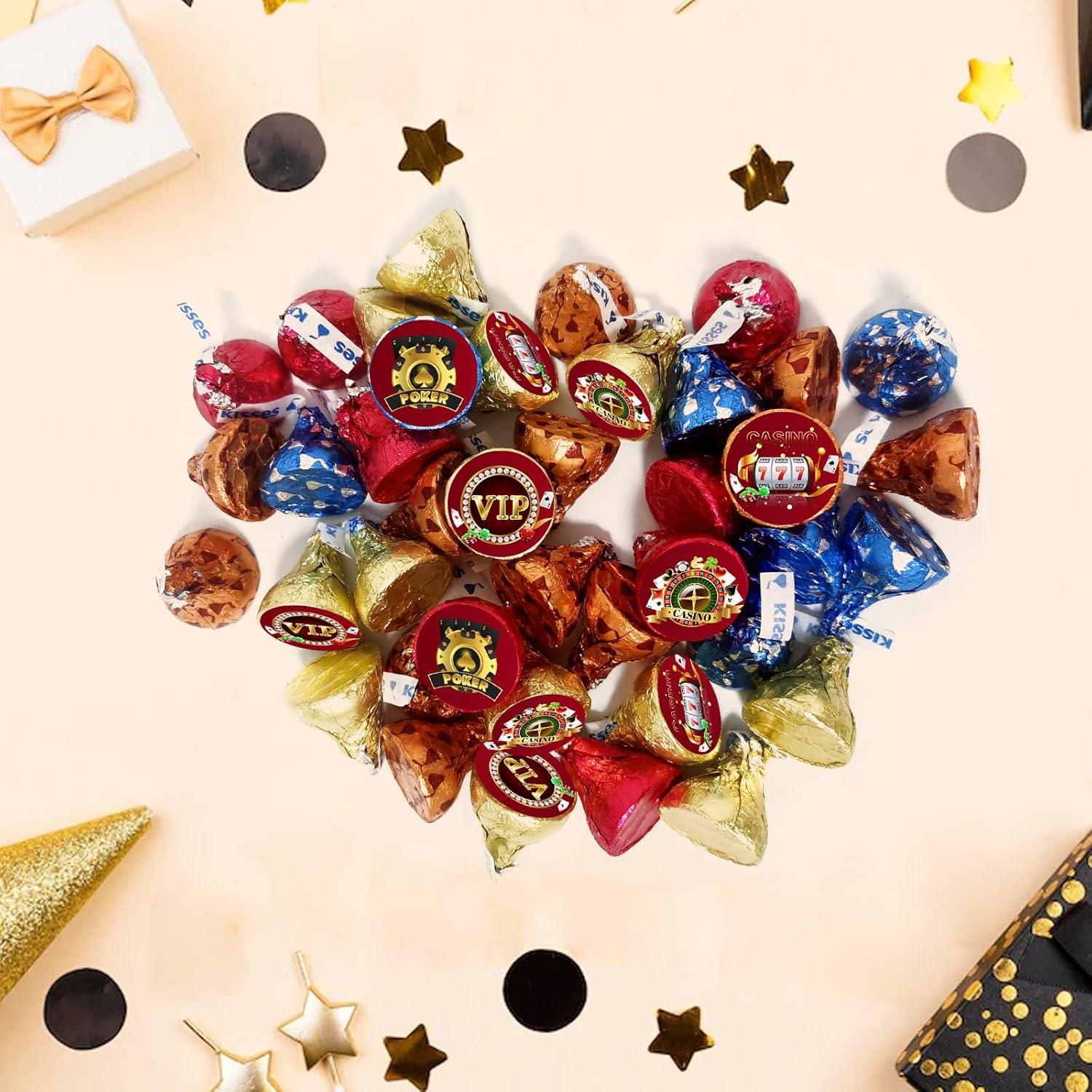 Etiquetas de Caramelo Redondas Casino PHOHUI 160 Piezas