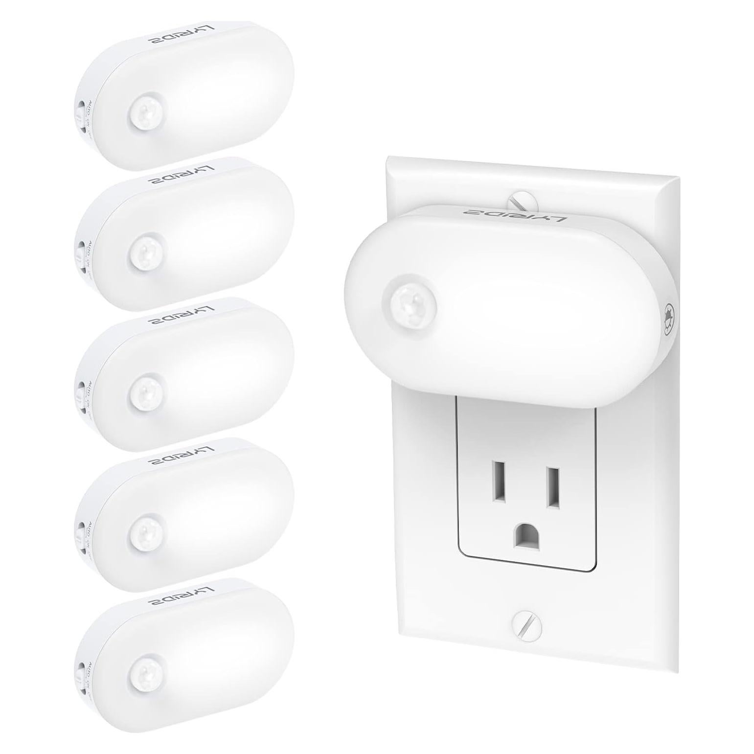 Luz Nocturna LED Lyridz con Sensor de Movimiento 1-120LM - Paquete de 6