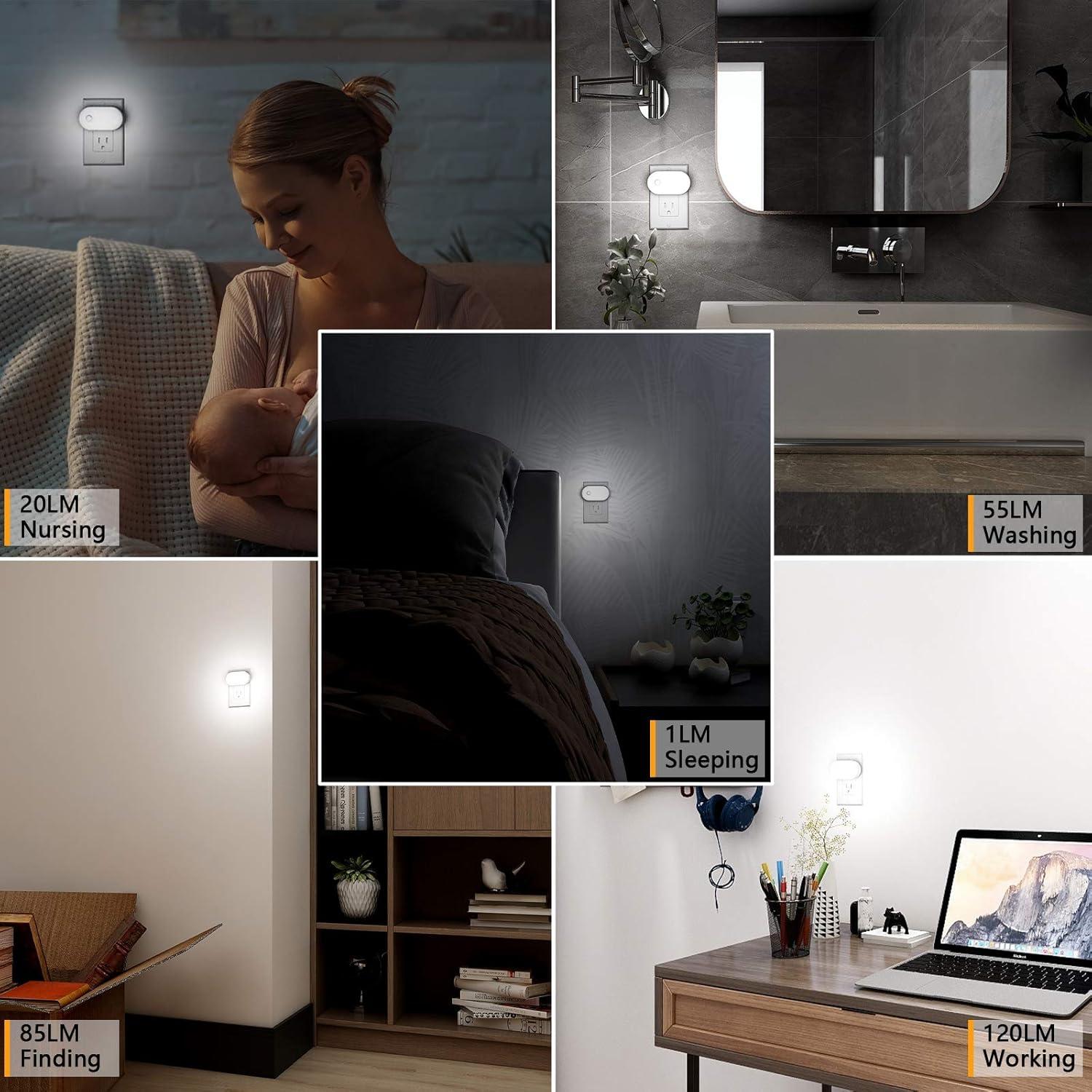 Luz Nocturna LED Lyridz con Sensor de Movimiento 1-120LM - Paquete de 6