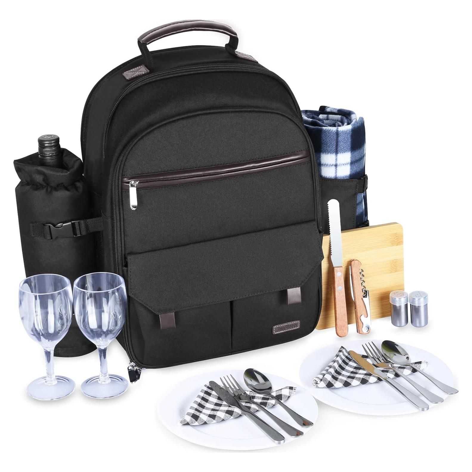 Mochila de Picnic Sunflora para 2 Personas con Enfriador y Manta