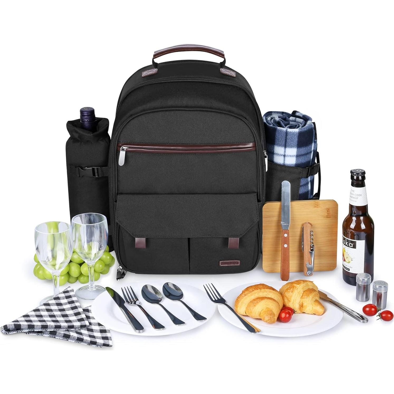 Mochila de Picnic Sunflora para 2 Personas con Enfriador y Manta