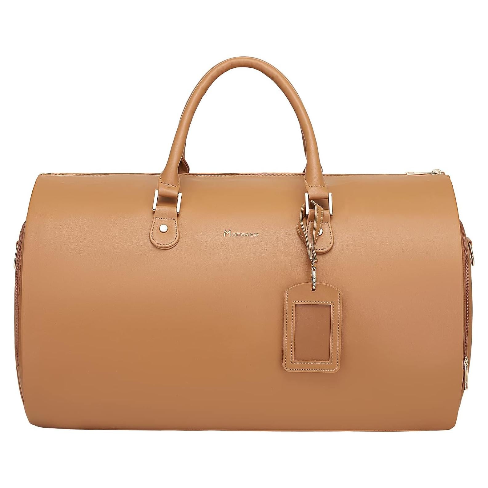 Bolsa de Ropa Colgante Modoker 2 en 1 de Cuero PU Café