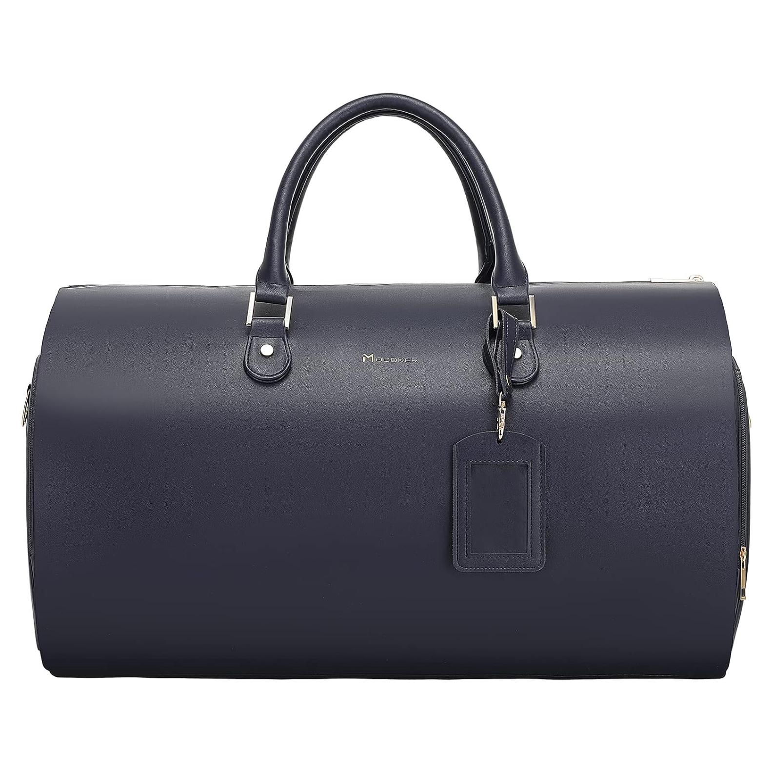 Bolsa de Ropa Colgante Modoker 2 en 1 Duffle Cuero PU Azul