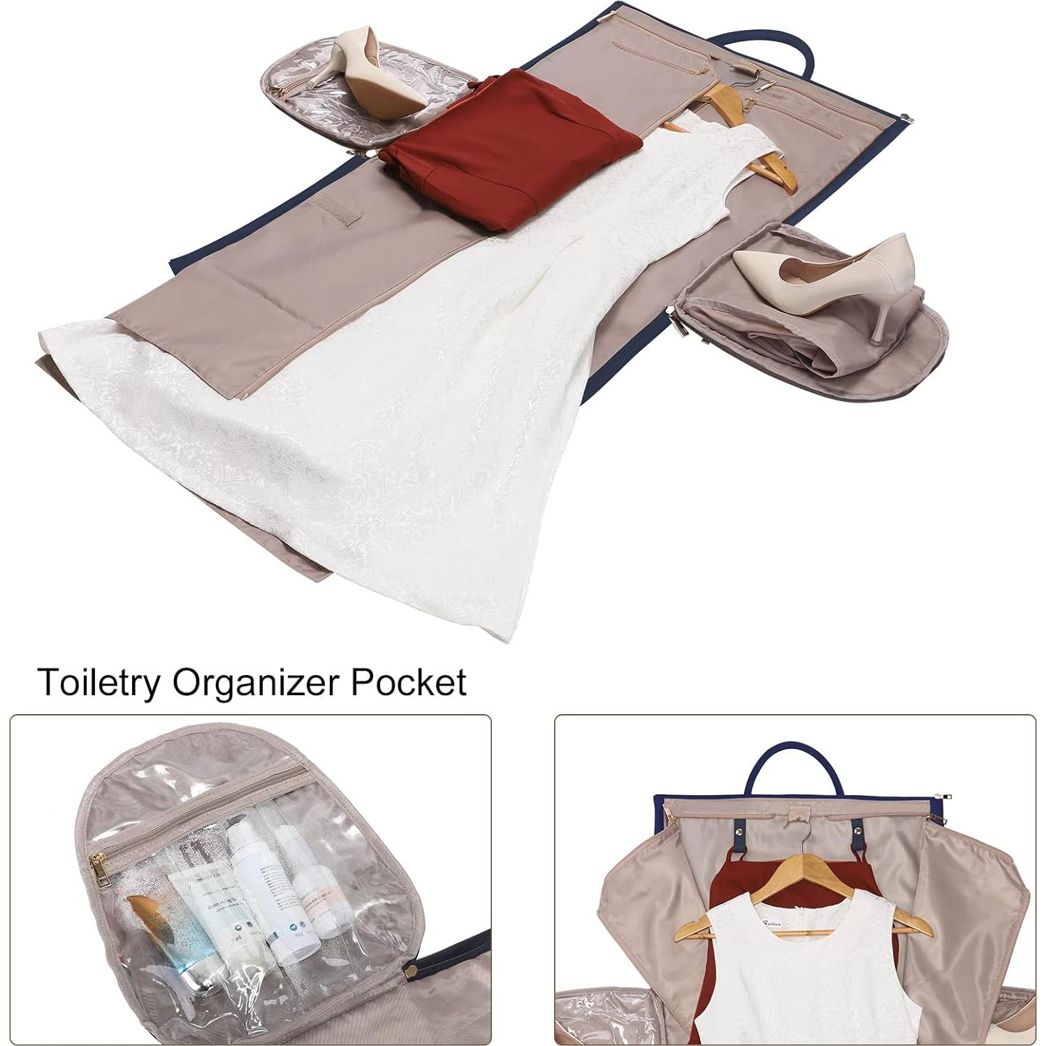 Bolsa de Ropa Colgante Modoker 2 en 1 Duffle Cuero PU Azul