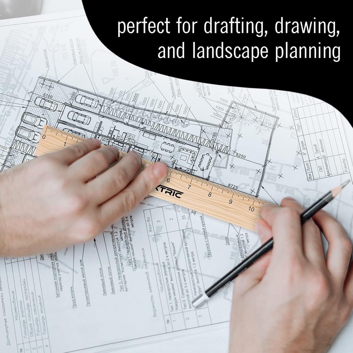 Regla de Escala Arquitectónica 30 cm EXTRIC - Madera Natural