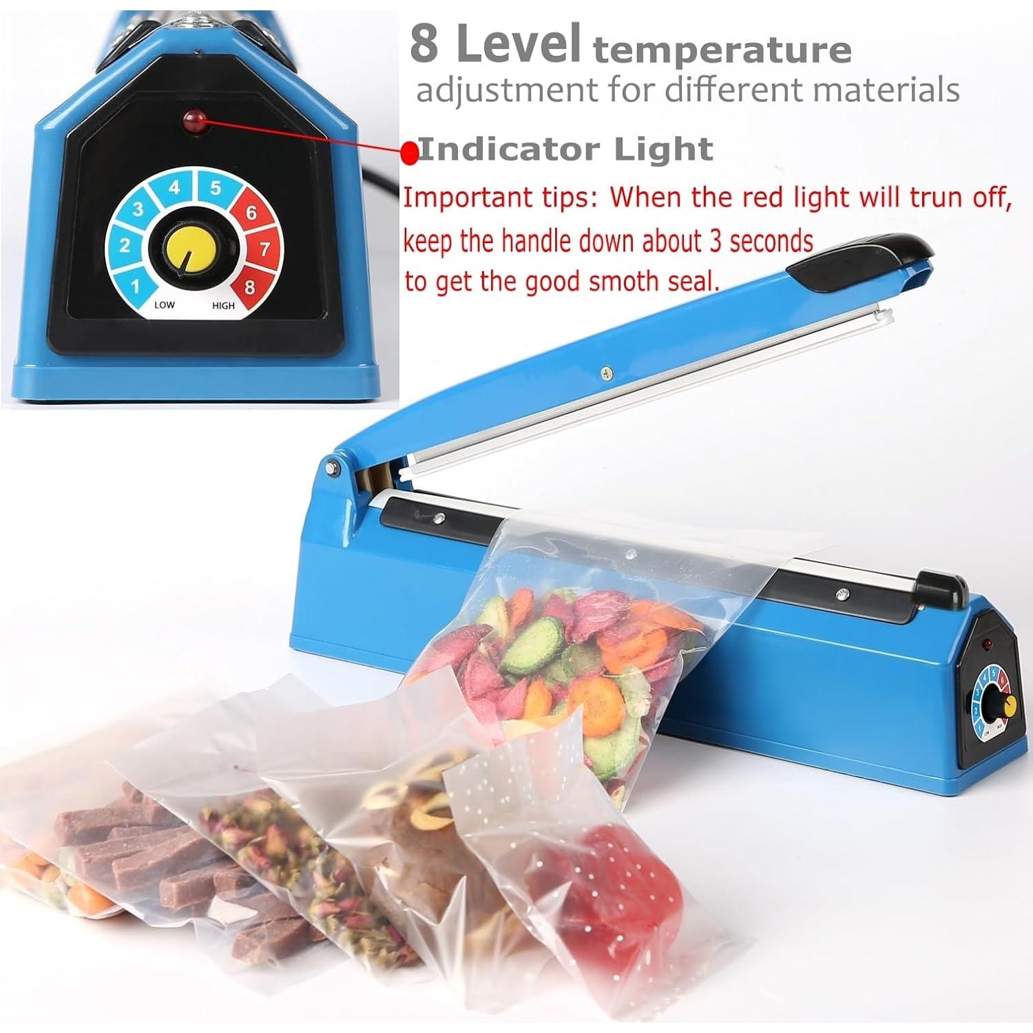 Sellador de Calor Manual Yeler 8 Pulgadas 300W Ajustable