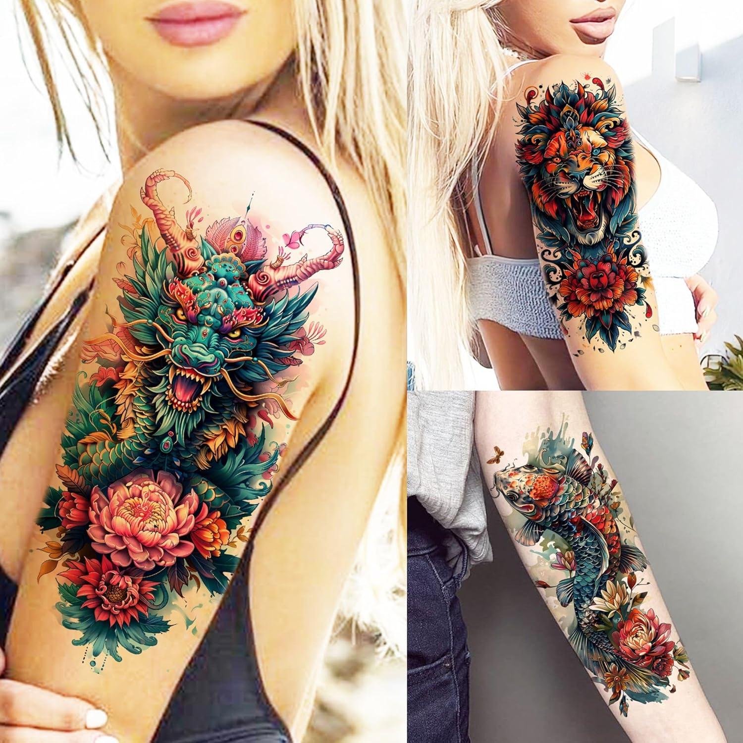 71 Hojas Tatuajes Temporales SHELYEXIEN Animales y Calaveras