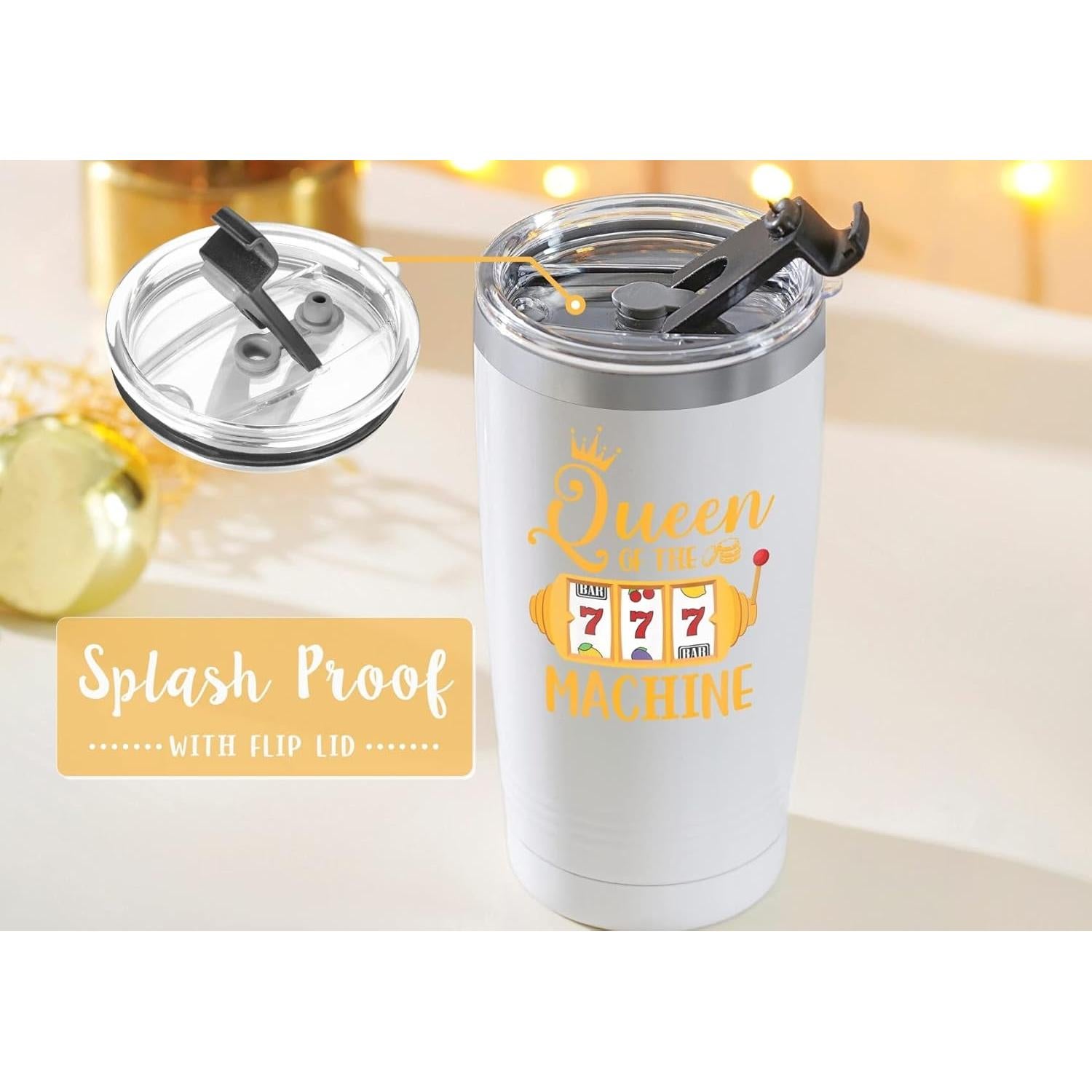 Vaso de Acero Inoxidable Onebttl 591 ml Blanco con Popote