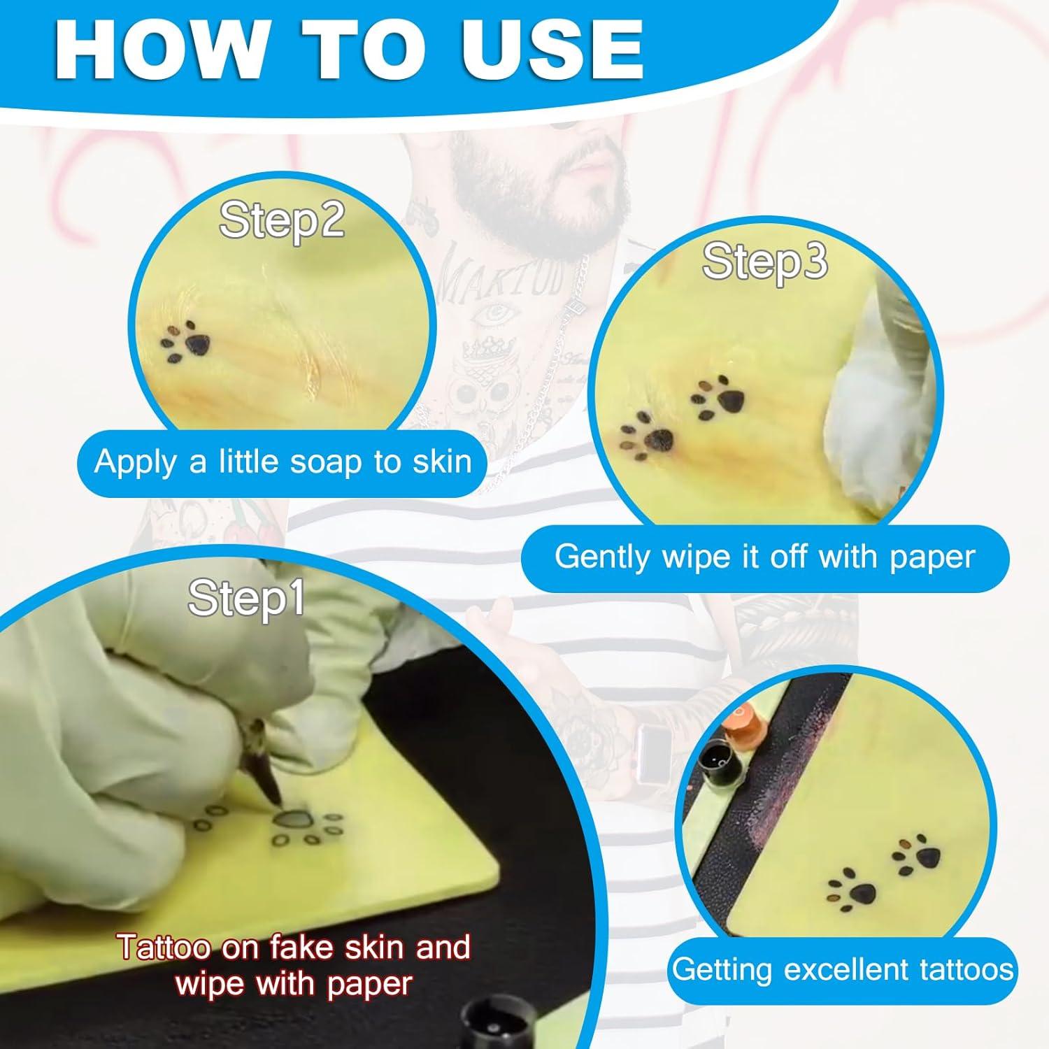 Piel de Práctica para Tatuaje Emalla 3mm 10Pcs Doble Cara 18.8x14.2cm