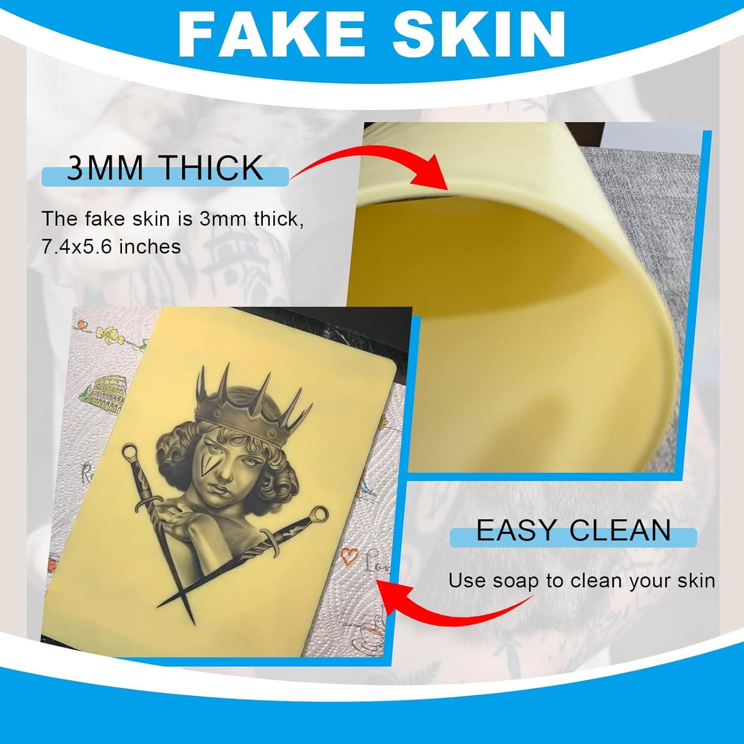 Piel de Práctica para Tatuaje Emalla 3mm 10Pcs Doble Cara 18.8x14.2cm