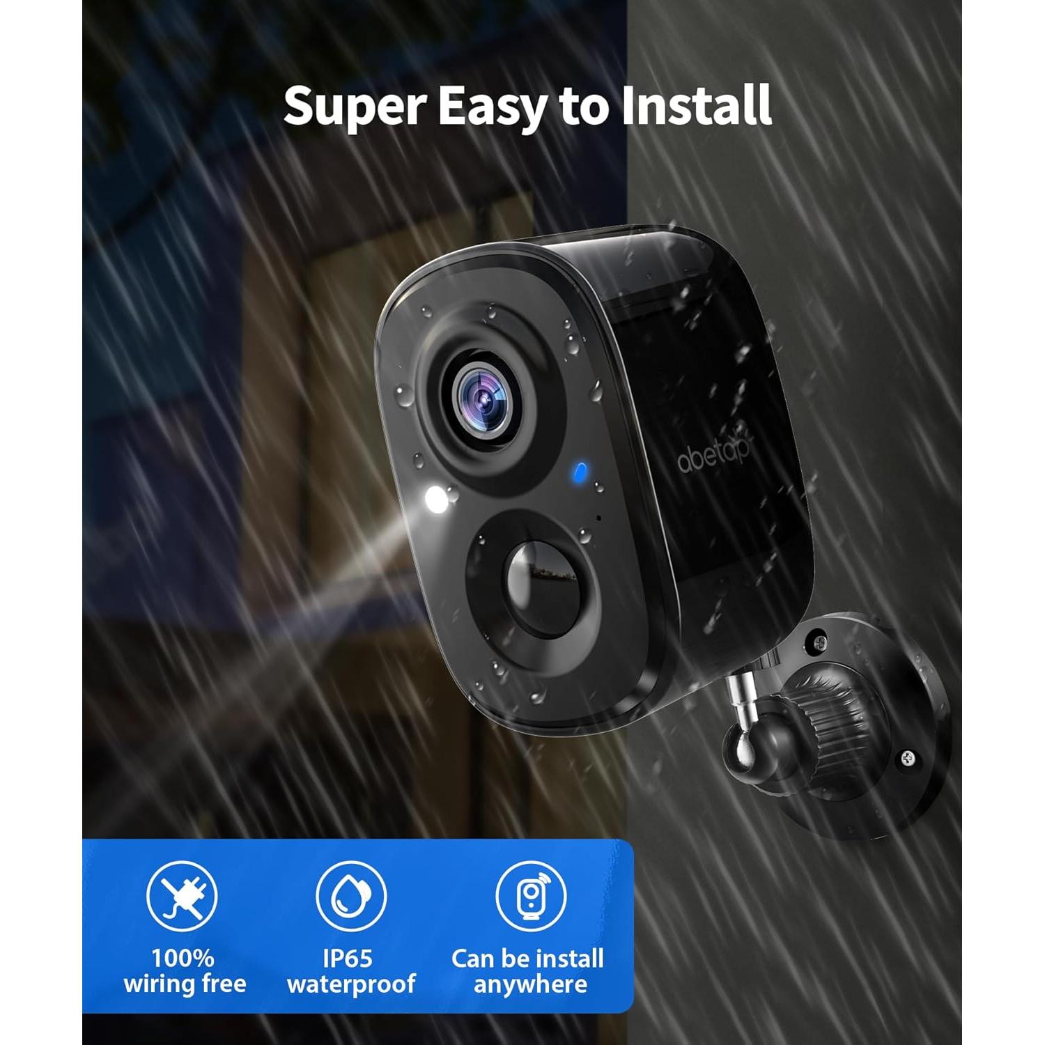 Cámaras de Seguridad Inalámbricas 2K Abetap - 2 Paquetes