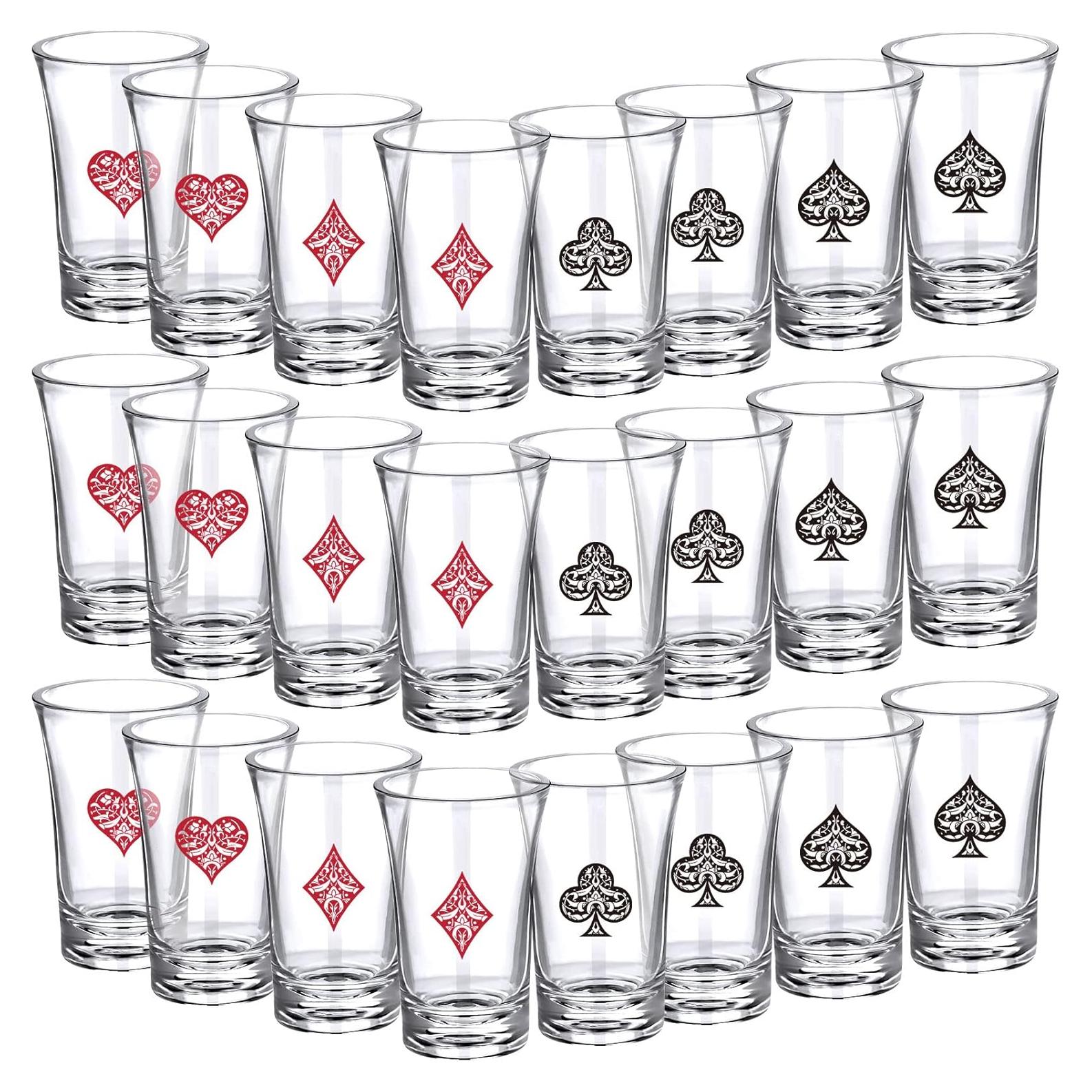 Chuangdi 24 Vasos de Chupito Acrílico para Fiesta de Póker