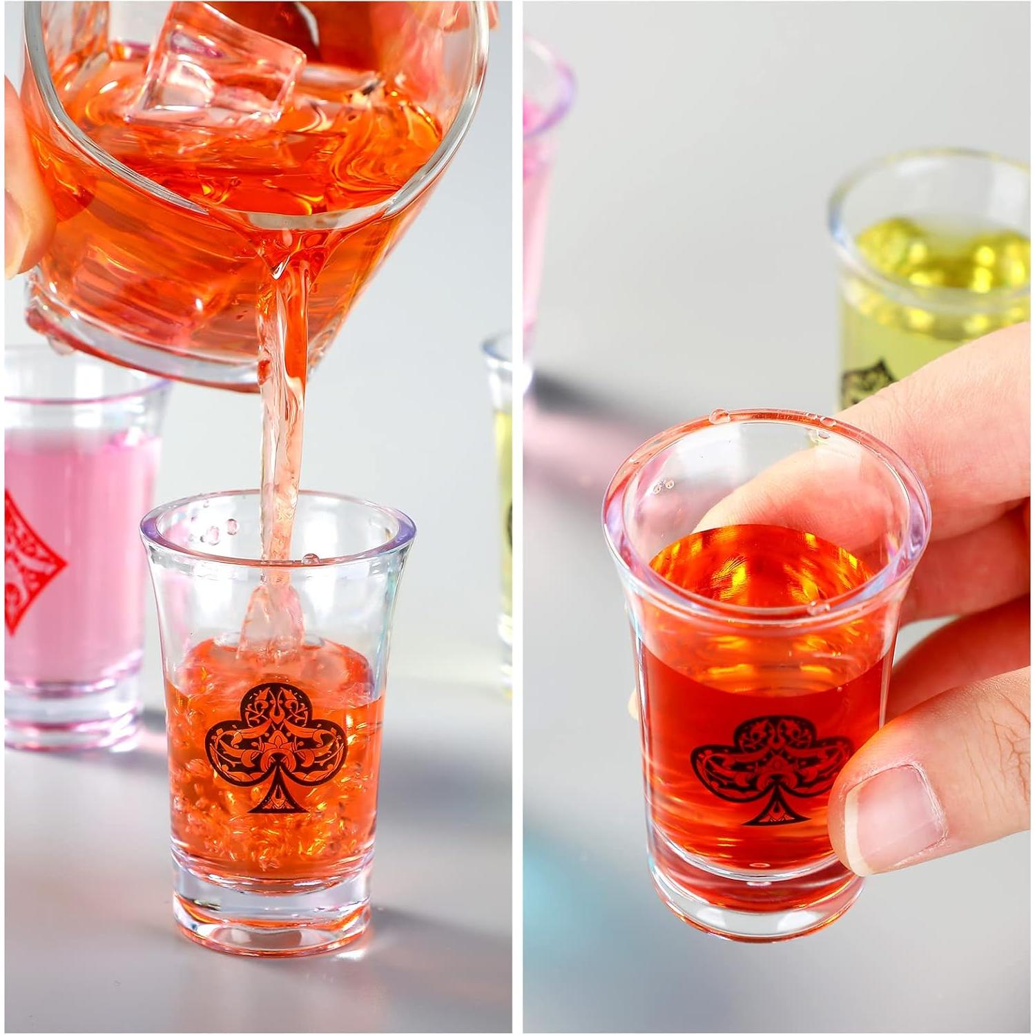 Chuangdi 24 Vasos de Chupito Acrílico para Fiesta de Póker