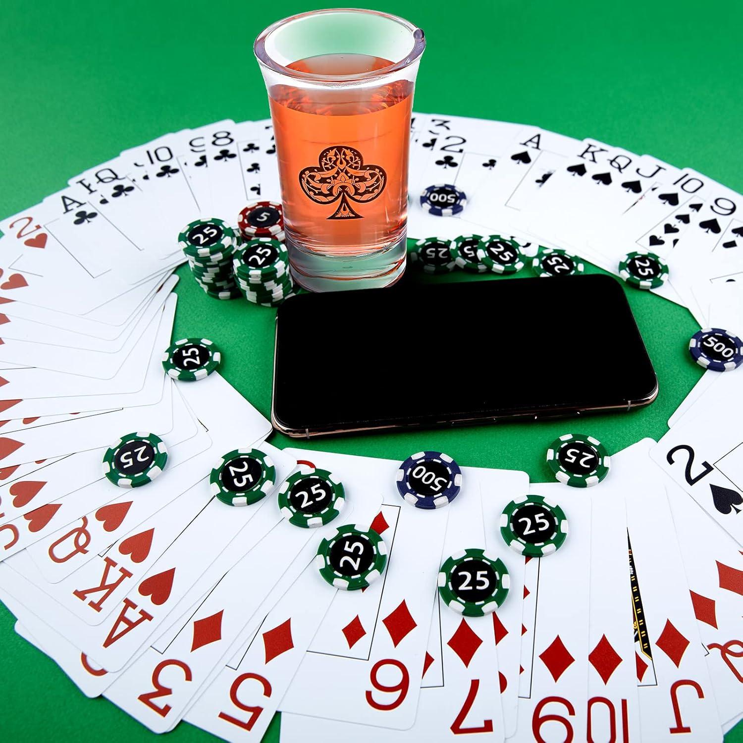 Chuangdi 24 Vasos de Chupito Acrílico para Fiesta de Póker