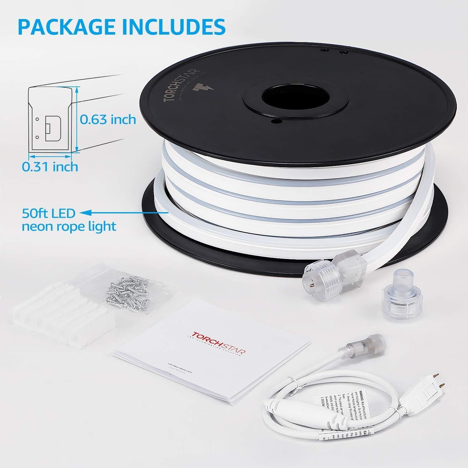 Luz de Cuerda LED Neon TORCHSTAR 15.24m Ámbar IP67