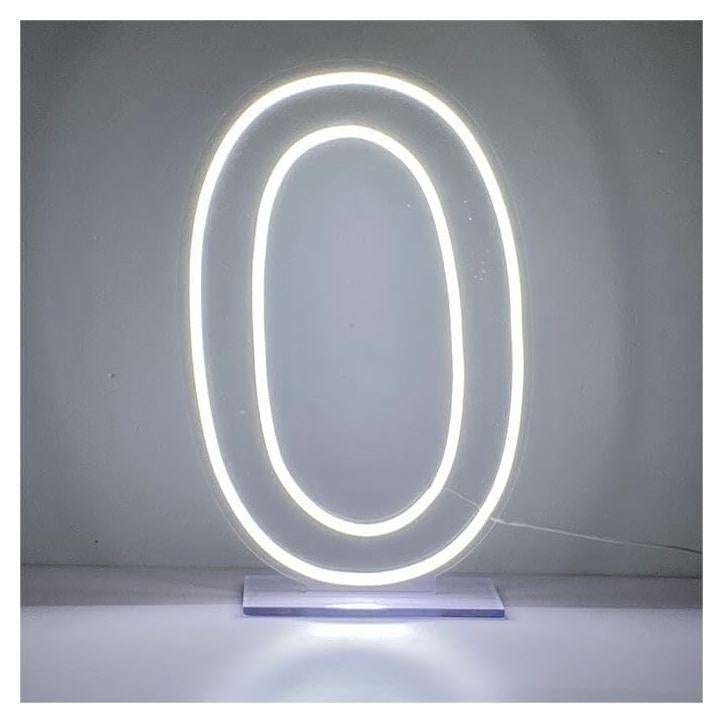 Letrero de Neón LED Número 0 NUOSHANZS 41.9x22.9 cm