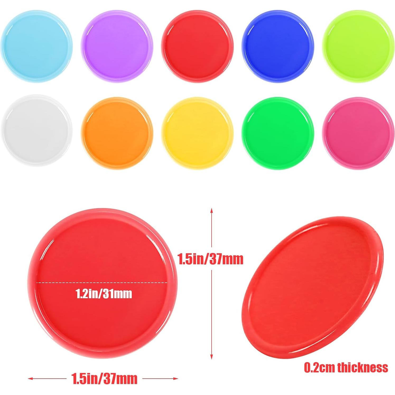 Fichas de Póker Wpxmer 250 PCS Plástico 3.81 cm 10 Colores