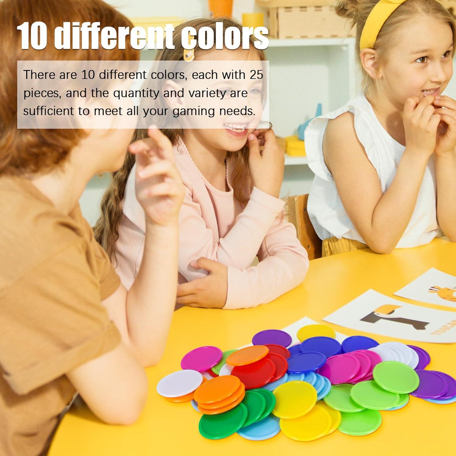 Fichas de Póker Wpxmer 250 PCS Plástico 3.81 cm 10 Colores