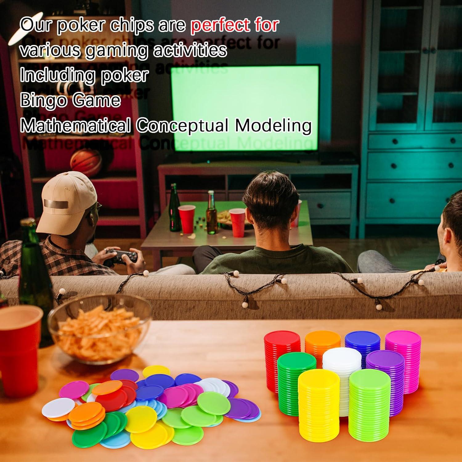 Fichas de Póker Wpxmer 250 PCS Plástico 3.81 cm 10 Colores