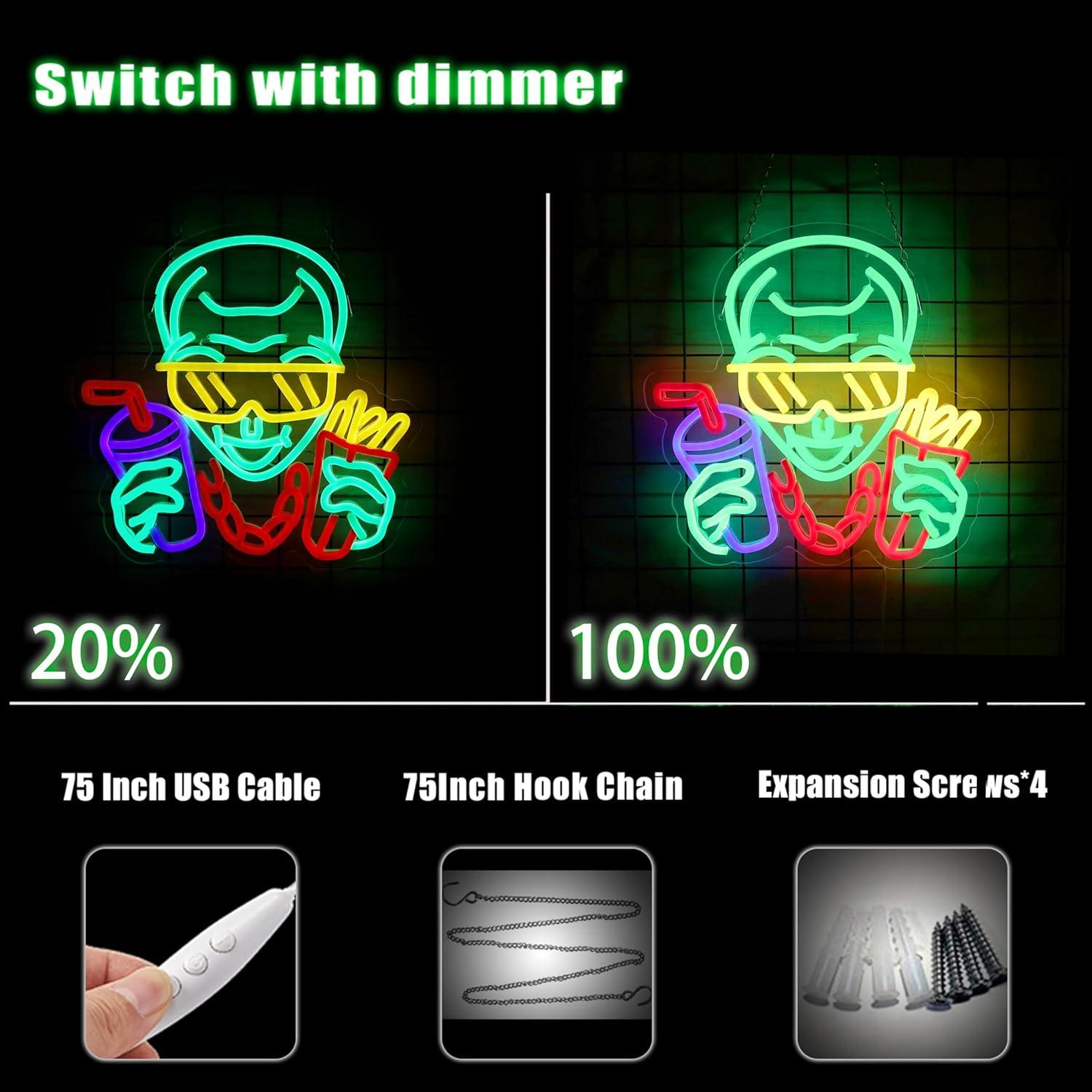 Letrero Neón LED LeDigPig Alienígena 32x32 cm Decoración