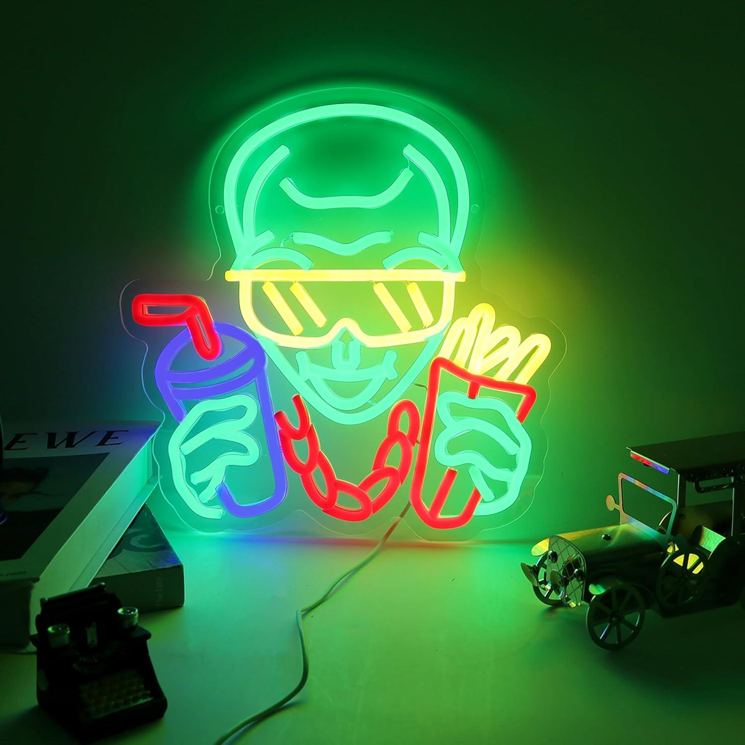 Letrero Neón LED LeDigPig Alienígena 32x32 cm Decoración