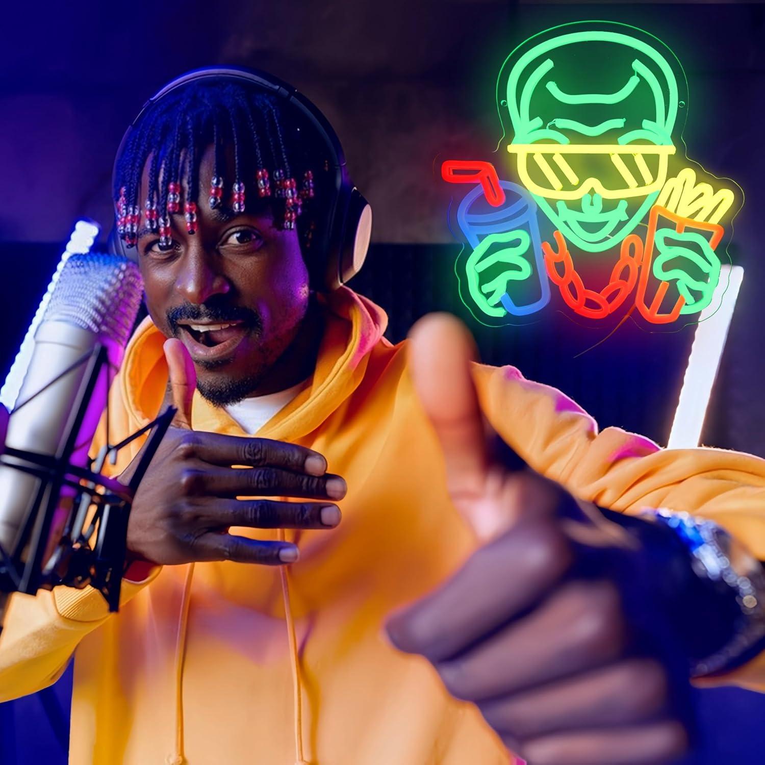 Letrero Neón LED LeDigPig Alienígena 32x32 cm Decoración