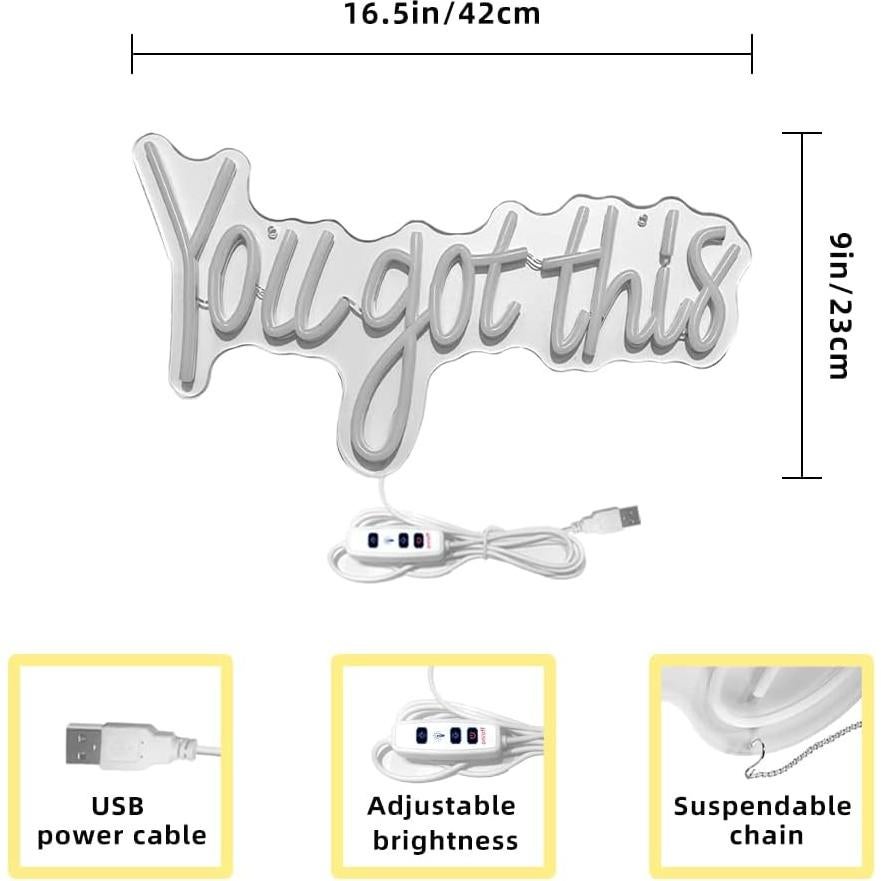 Luz LED Neón Tienes Esto Qykokok 41.91x22.86 cm USB