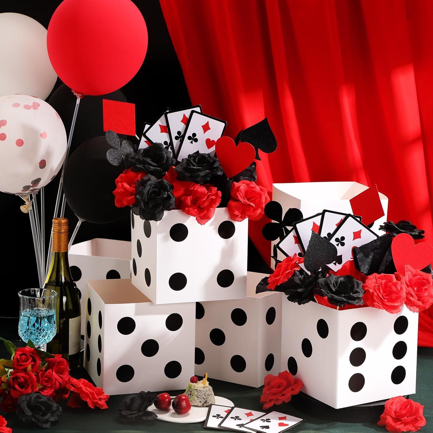8 Decoraciones de Fiesta Casino WinnerWhy con Flores y Dados