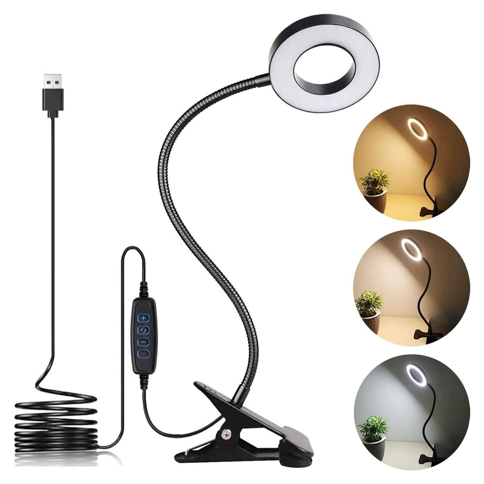 Lámpara de Escritorio LED LuxLumin con Abrazadera Regulable