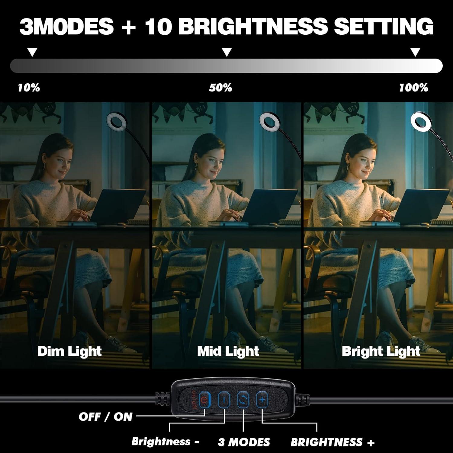 Lámpara de Escritorio LED LuxLumin con Abrazadera Regulable