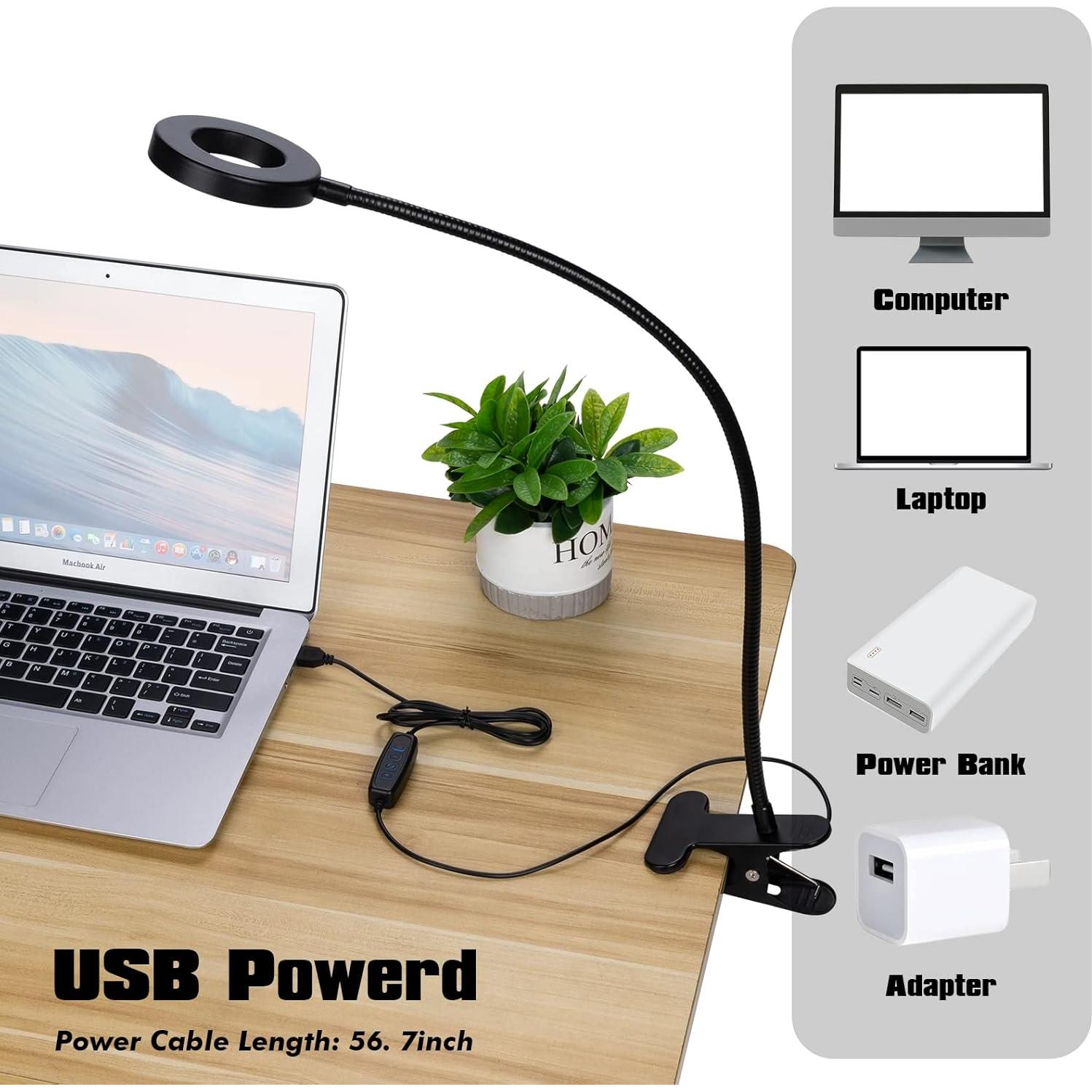 Lámpara de Escritorio LED LuxLumin con Abrazadera Regulable