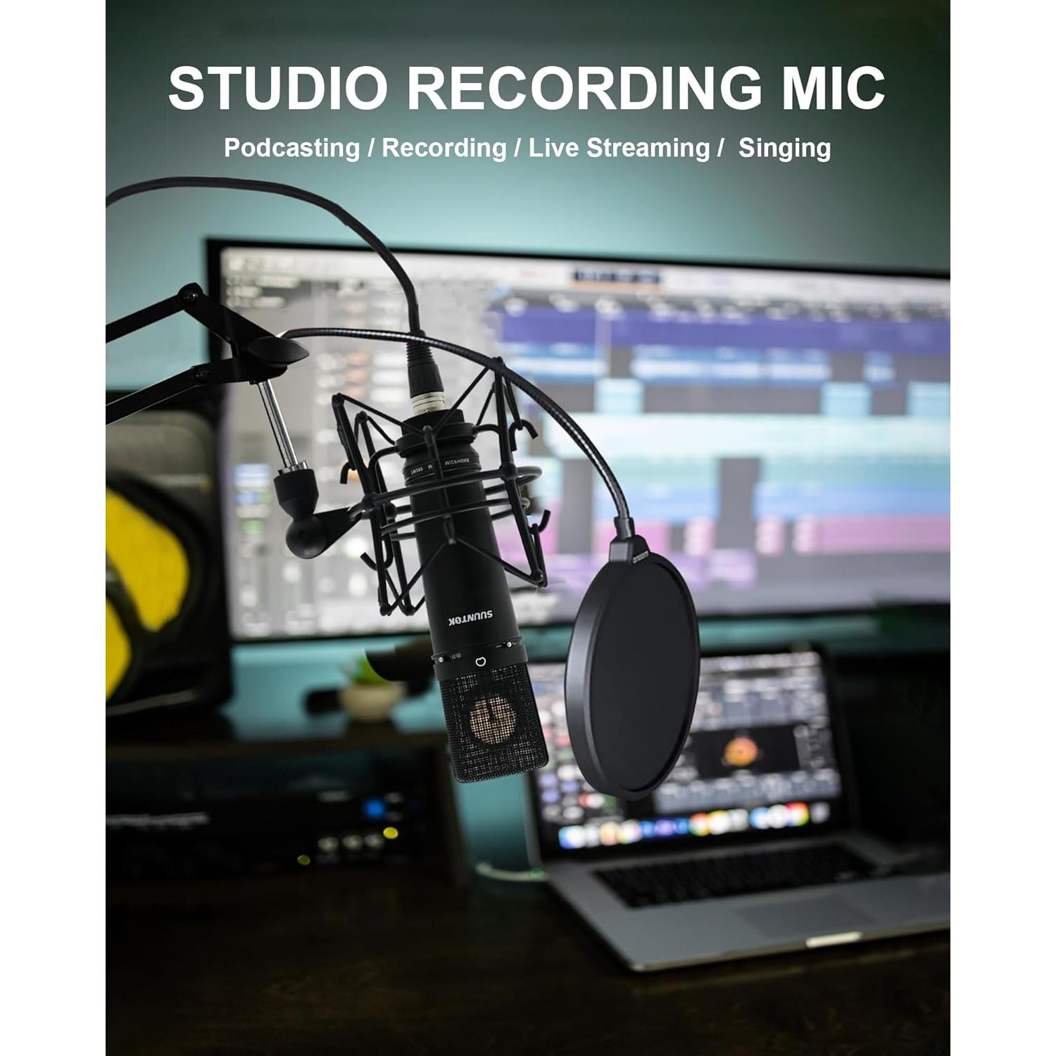 Micrófono XLR SUUNTOK TM87KB Condensador Cardioide 34mm