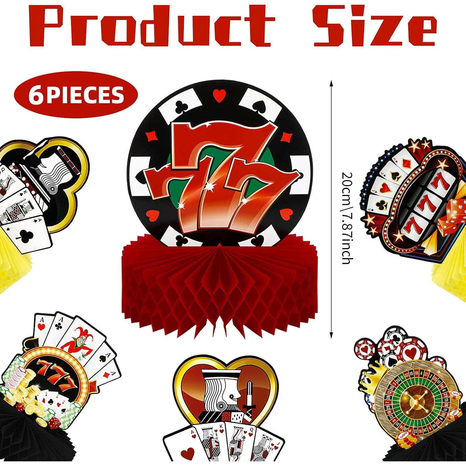 Centros de Mesa de Casino Sumind 6 Pcs Decoración Póker