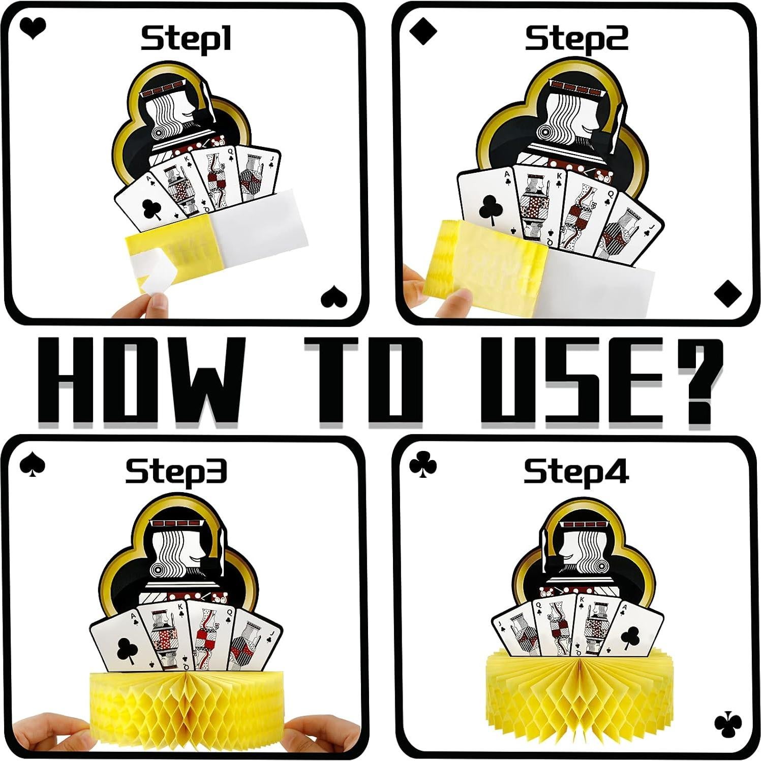 Centros de Mesa de Casino Sumind 6 Pcs Decoración Póker