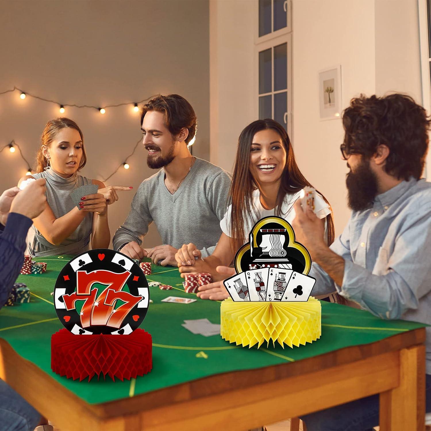 Centros de Mesa de Casino Sumind 6 Pcs Decoración Póker