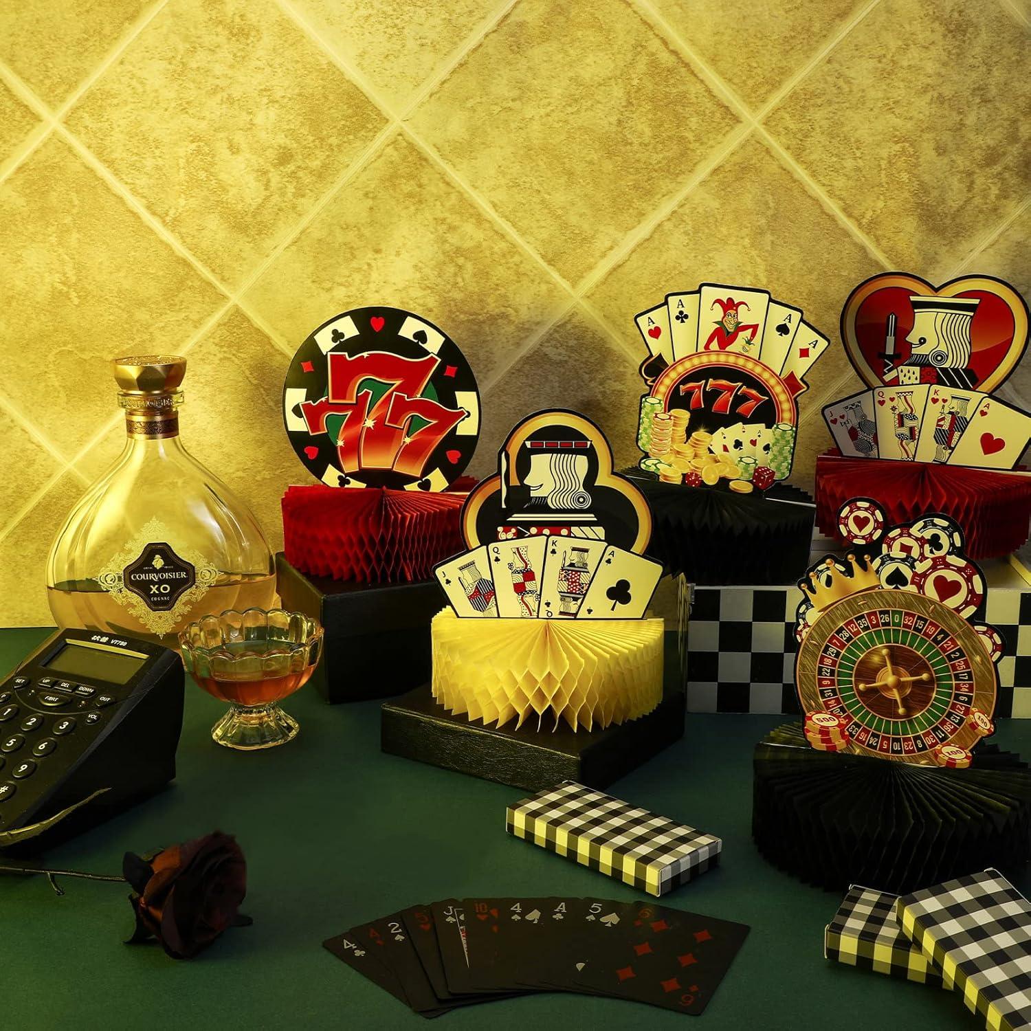 Centros de Mesa de Casino Sumind 6 Pcs Decoración Póker