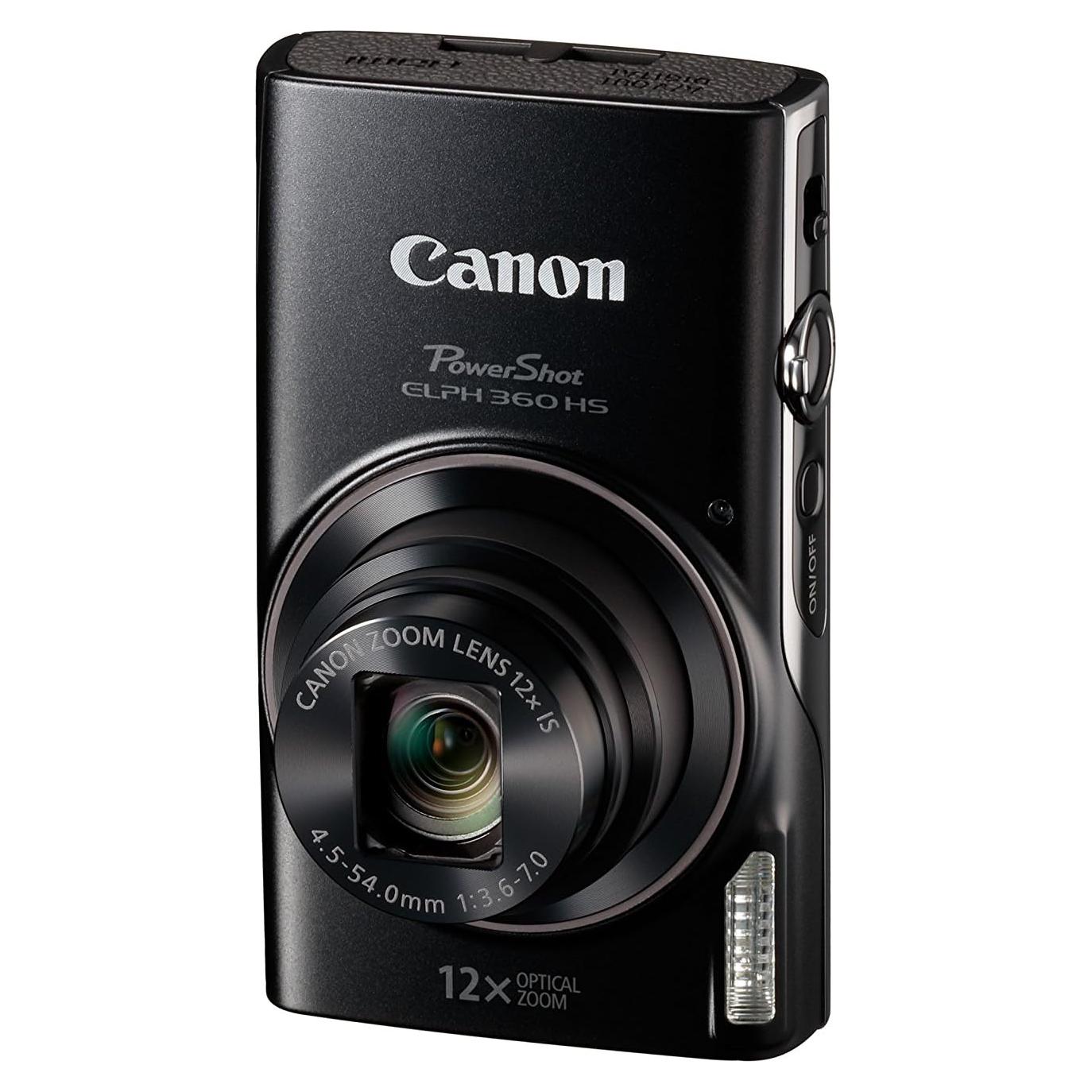 Canon PowerShot ELPH 360 Digital Camera w/ 12x Optical Zoom and Image Stabilization - Wi-Fi & NFC Enabled (Black)