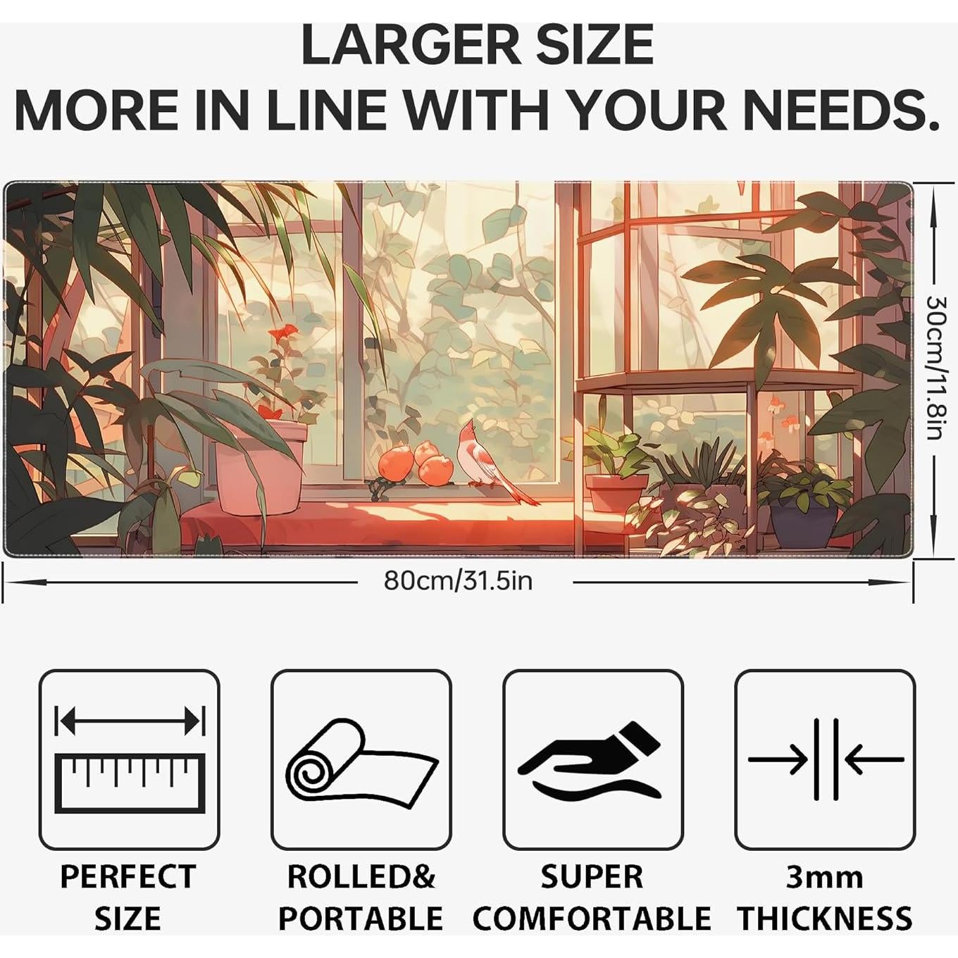 Alfombrilla de Ratón XL Nowdezi Pájaro Bonito 80 x 30 cm Antideslizante