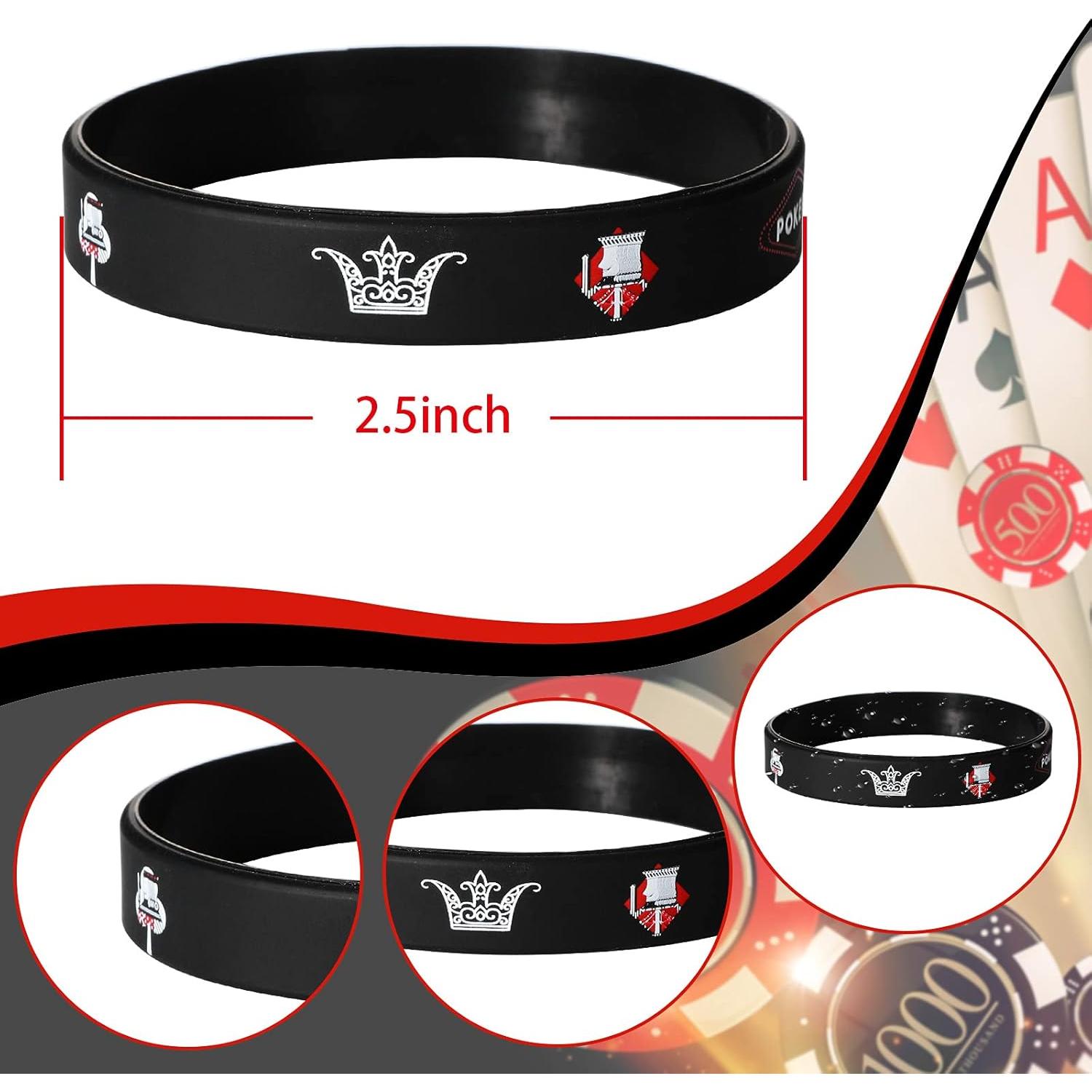 36 Pulseras de Silicona Temáticas de Casino Zhanmai para Fiesta