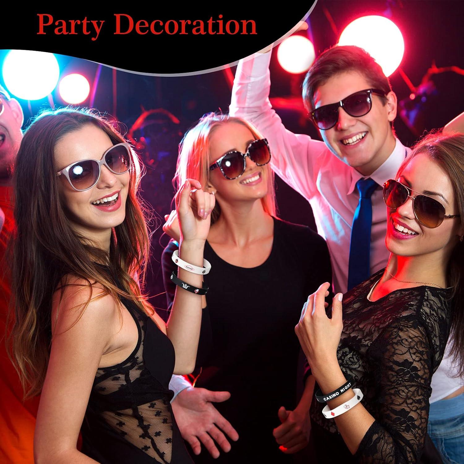 36 Pulseras de Silicona Temáticas de Casino Zhanmai para Fiesta