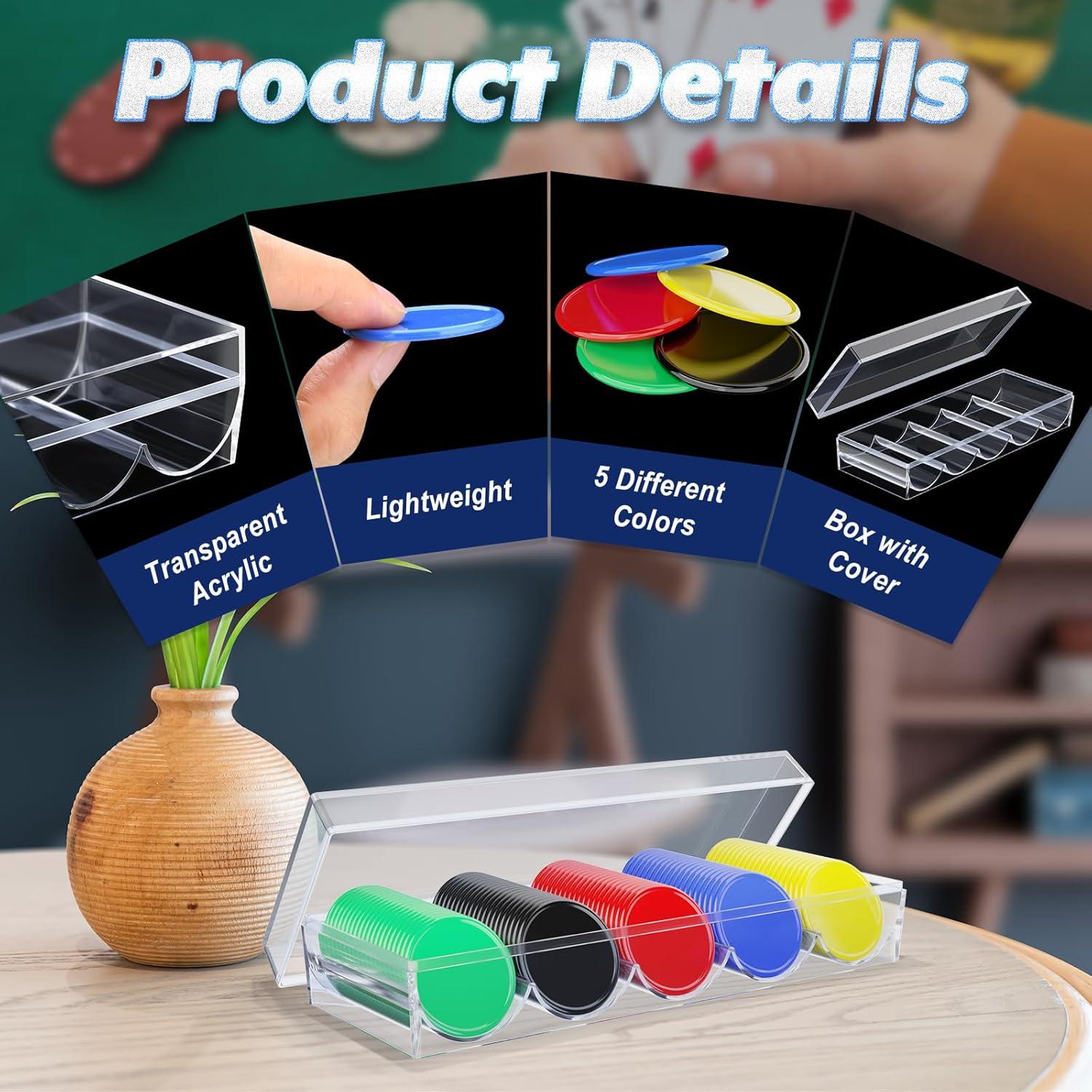 Fichas de Póker Cosmos 100 Pcs con Caja Acrílica