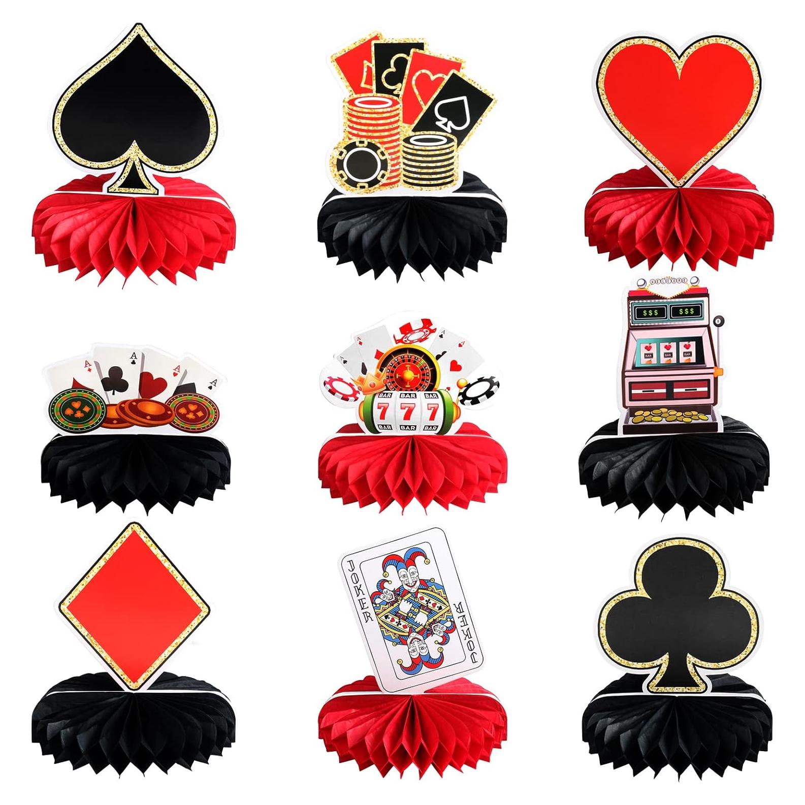 Centros de Mesa de Casino 9 Piezas Waenerec Decoración Fiesta