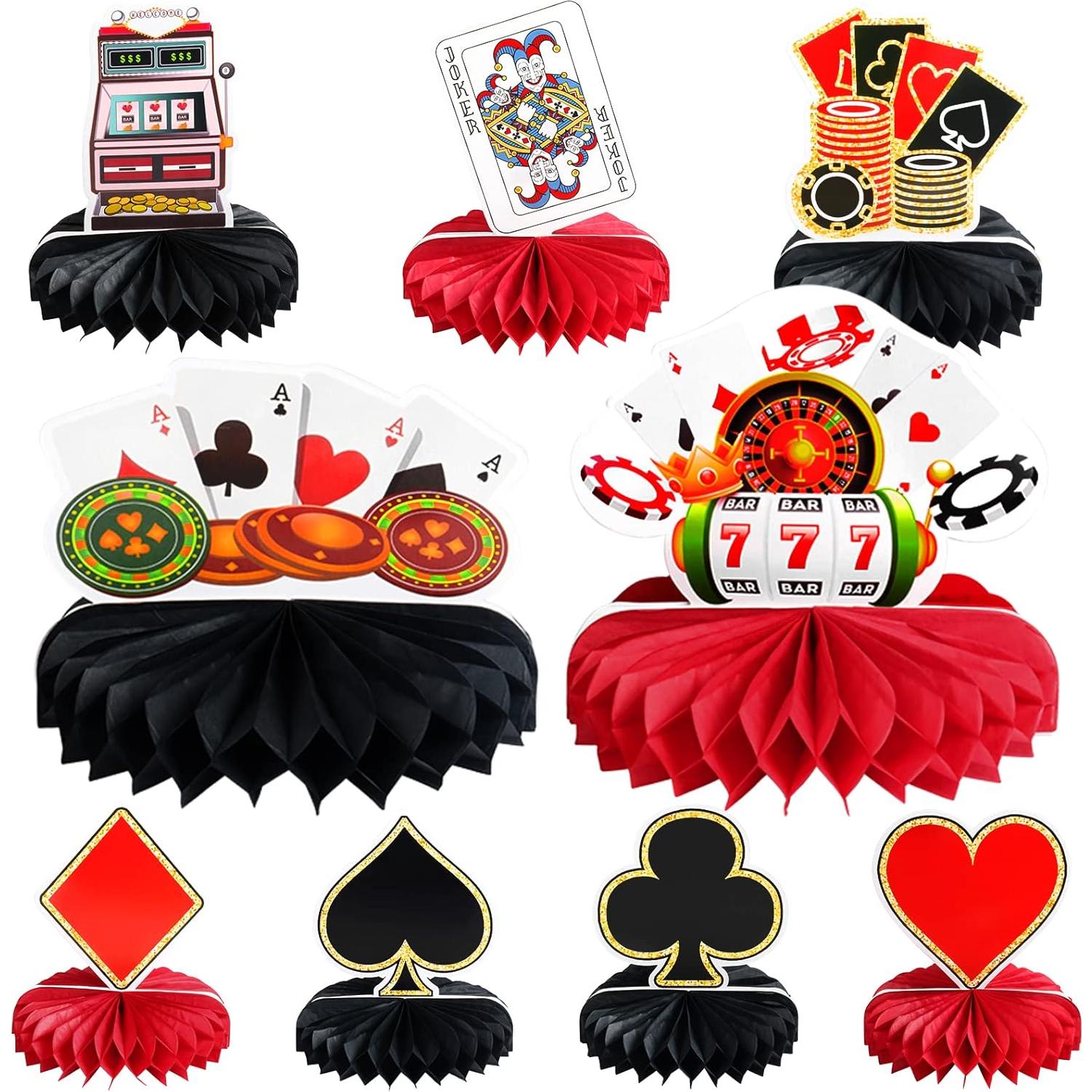 Centros de Mesa de Casino 9 Piezas Waenerec Decoración Fiesta