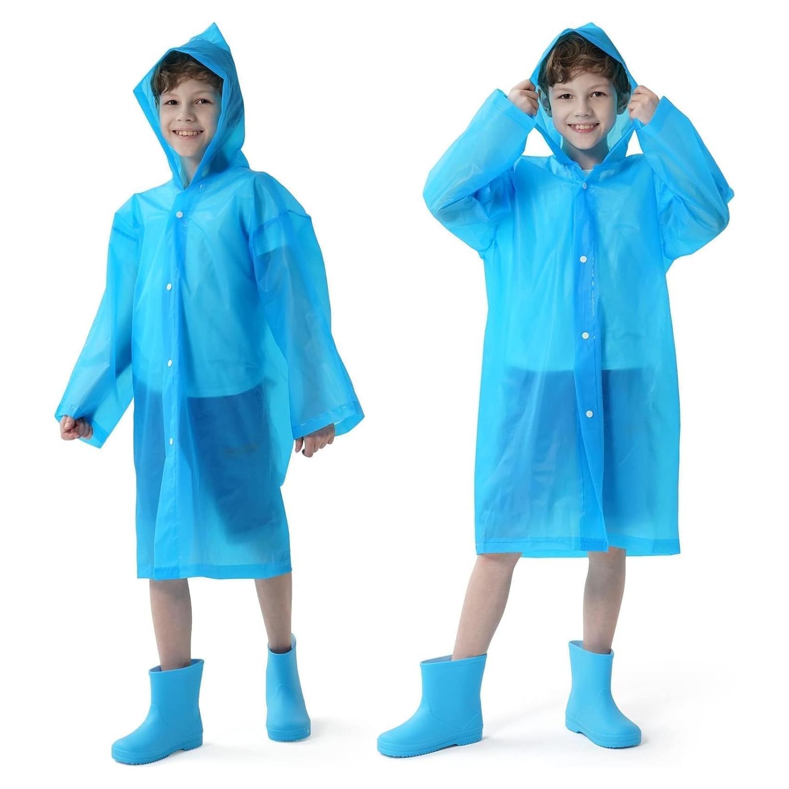 Ponchos de Lluvia Reutilizables Opret para Niños 2 Paquete Azul