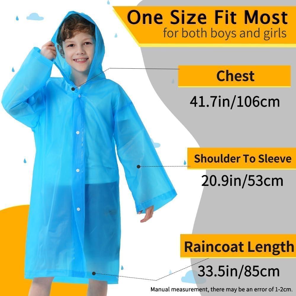 Ponchos de Lluvia Reutilizables Opret para Niños 2 Paquete Azul