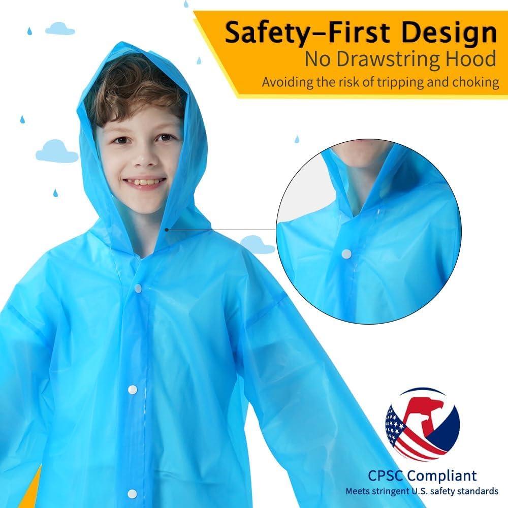 Ponchos de Lluvia Reutilizables Opret para Niños 2 Paquete Azul
